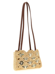 Paco Rabanne Beige Raffia Shoulder Bag