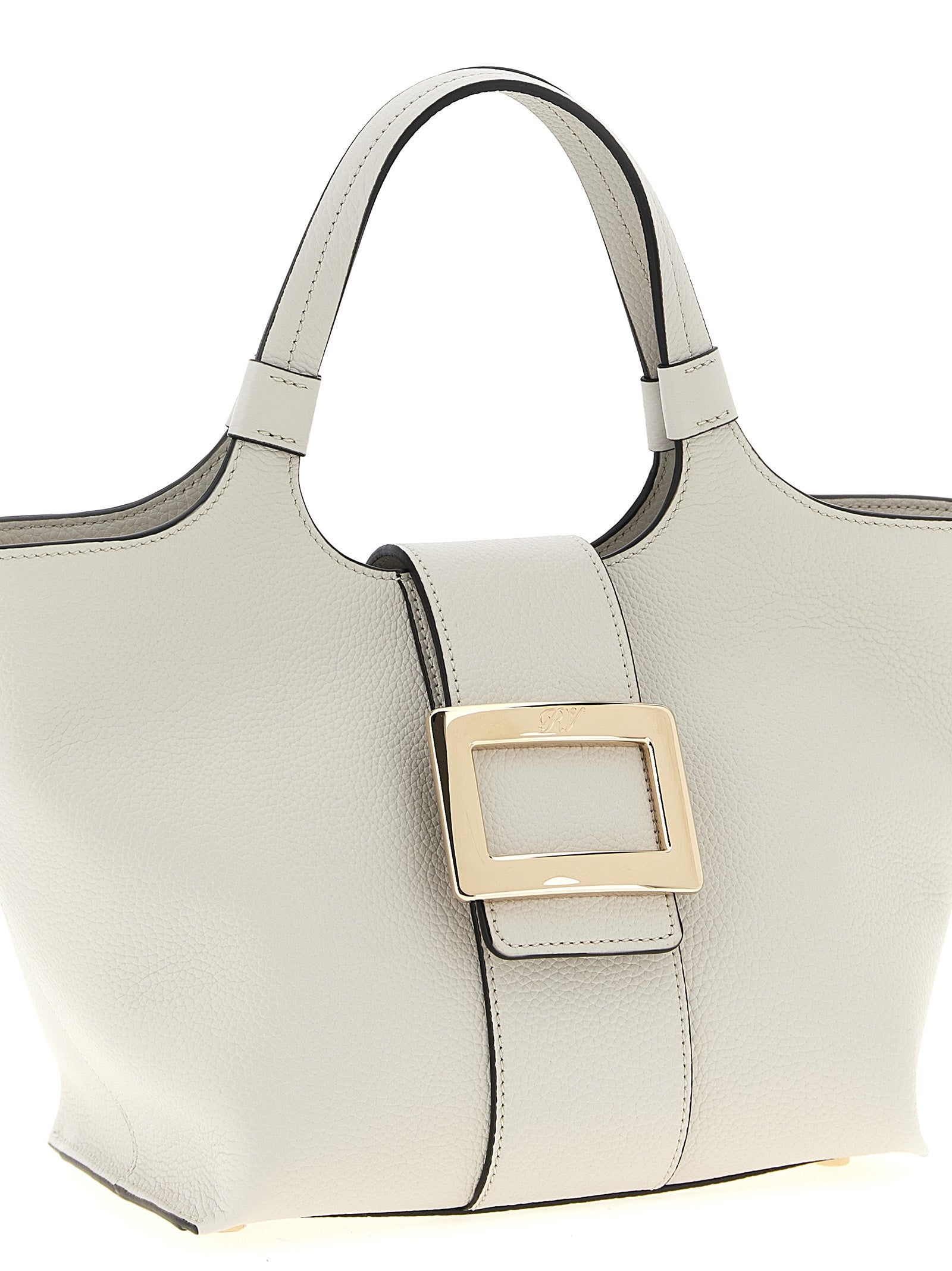 Roger Vivier Gray Calfskin Mini Shopping Bag