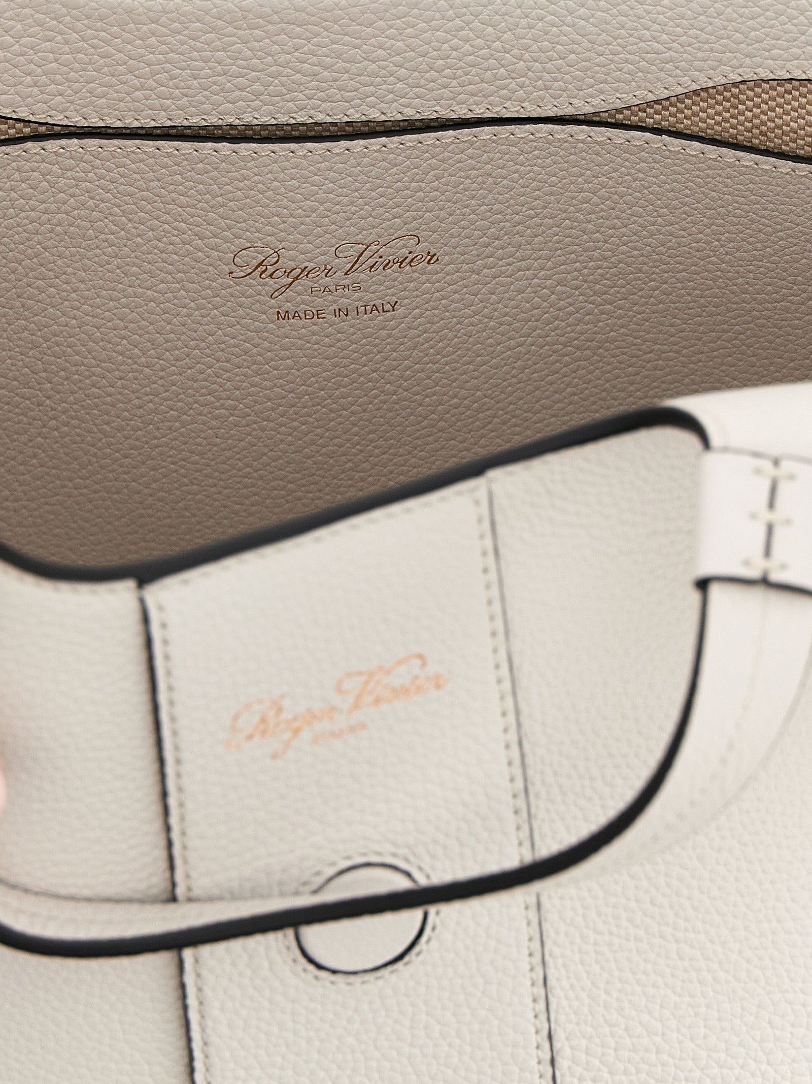 Roger Vivier Gray Calfskin Mini Shopping Bag