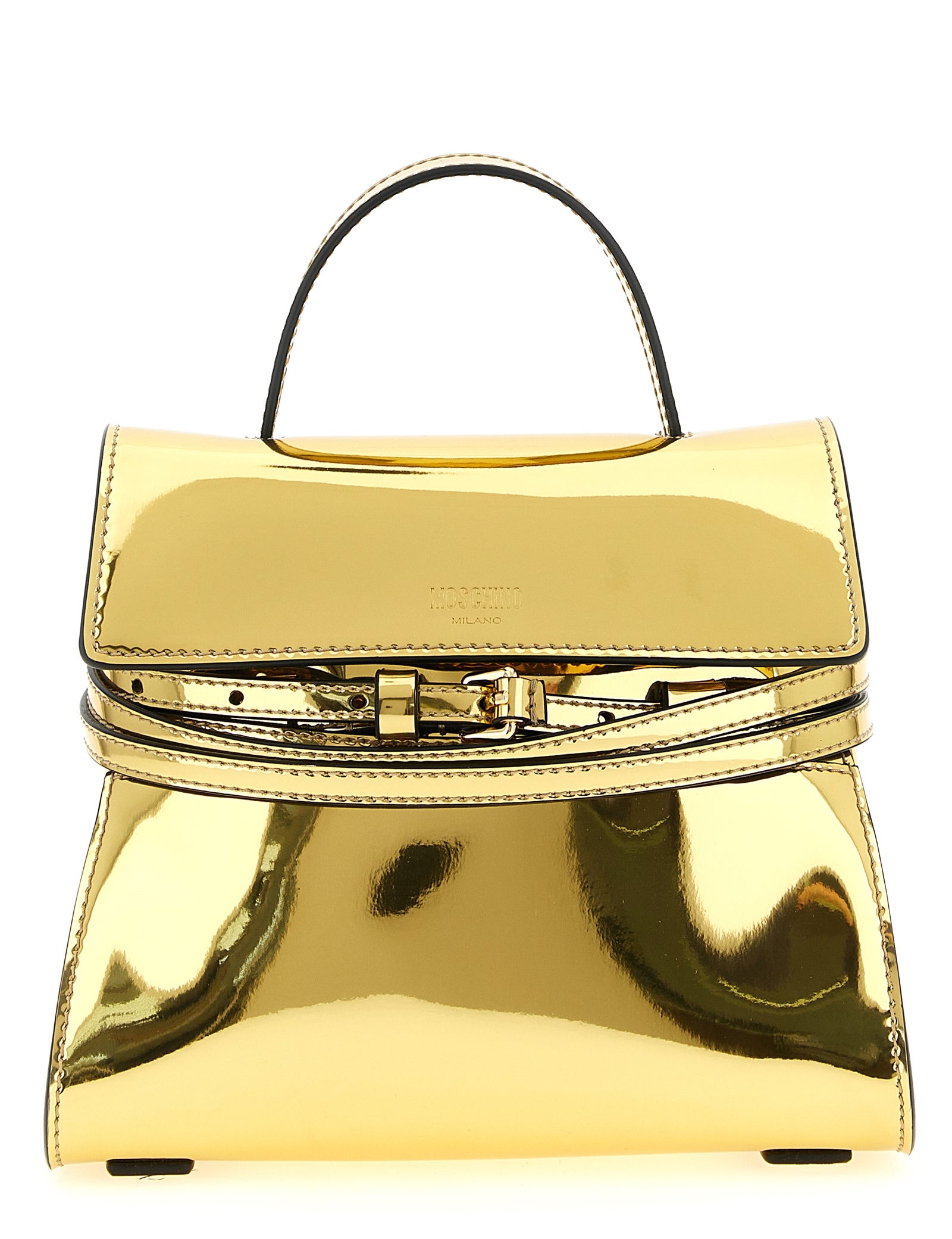 Moschino Gold Polyurethane Handbag
