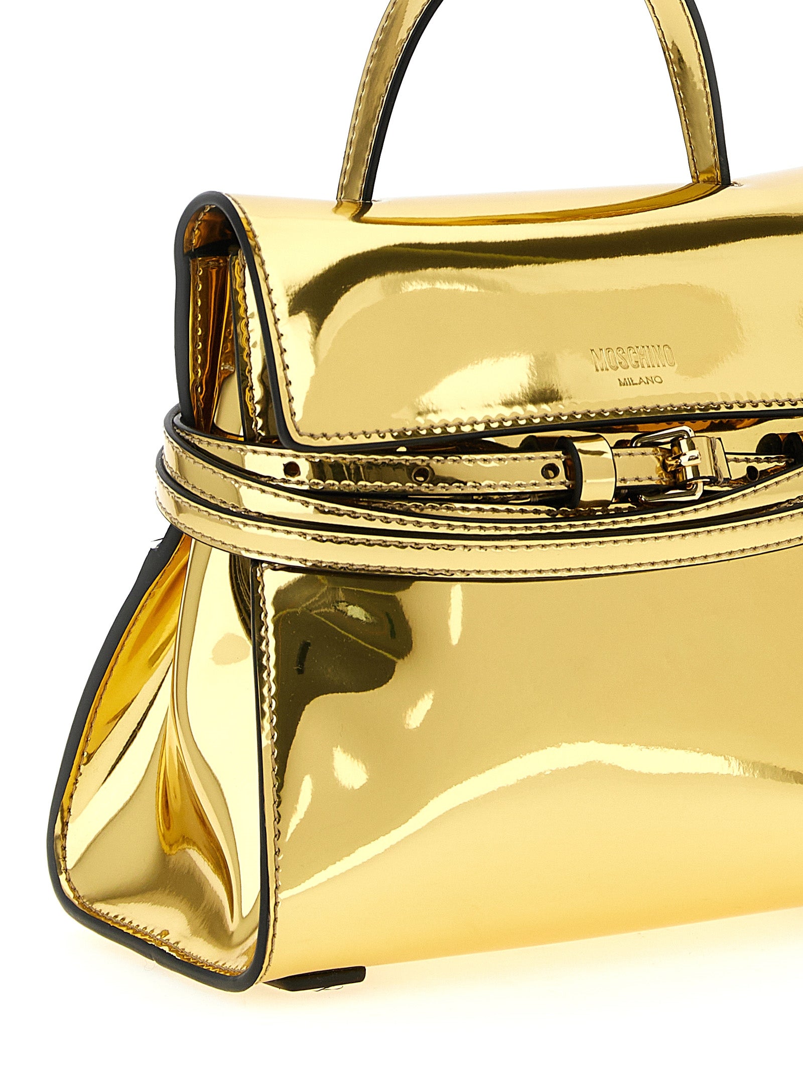 Moschino Gold Polyurethane Handbag