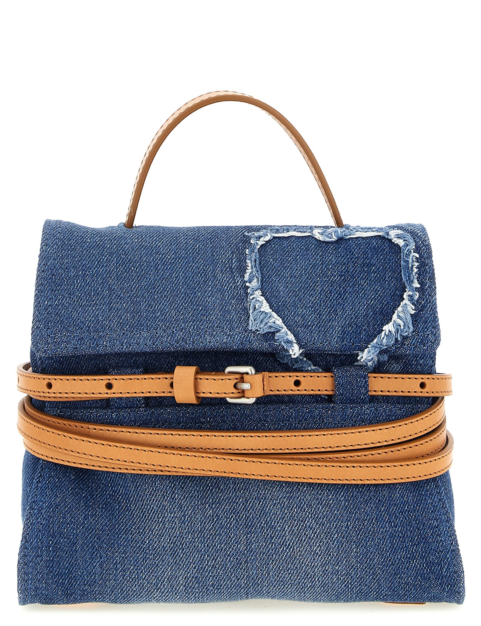 Moschino Blue Denim and Leather Handbag