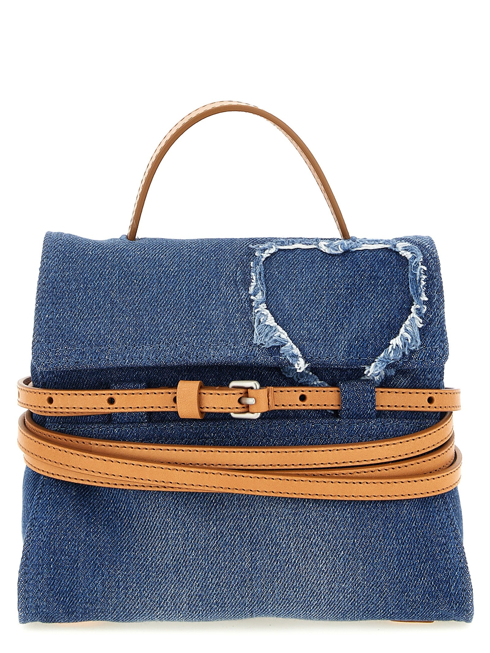Moschino Blue Denim and Leather Handbag