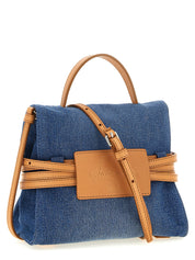 Moschino Blue Denim and Leather Handbag