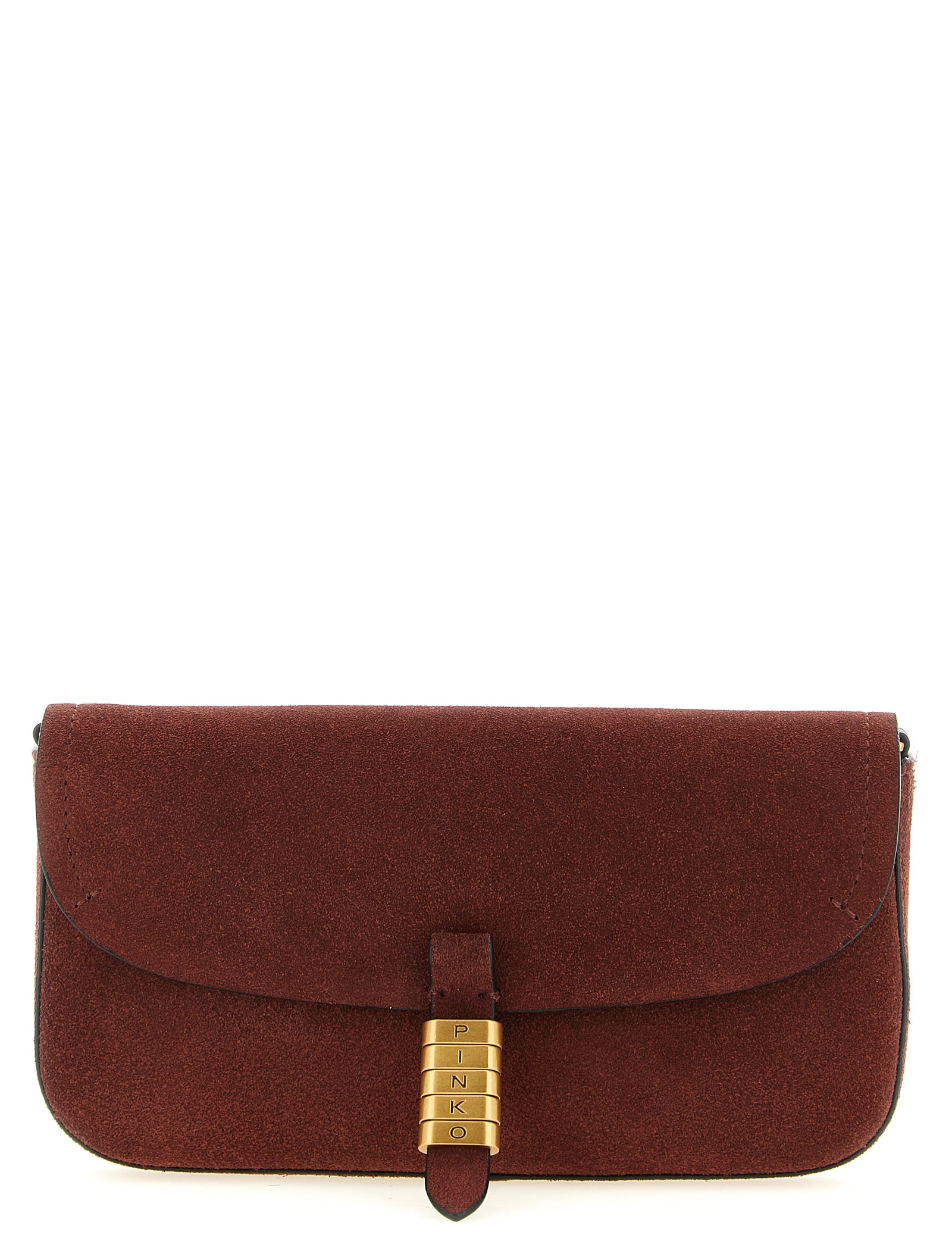 PINKO Bordeaux Cow Leather Shoulder Bag