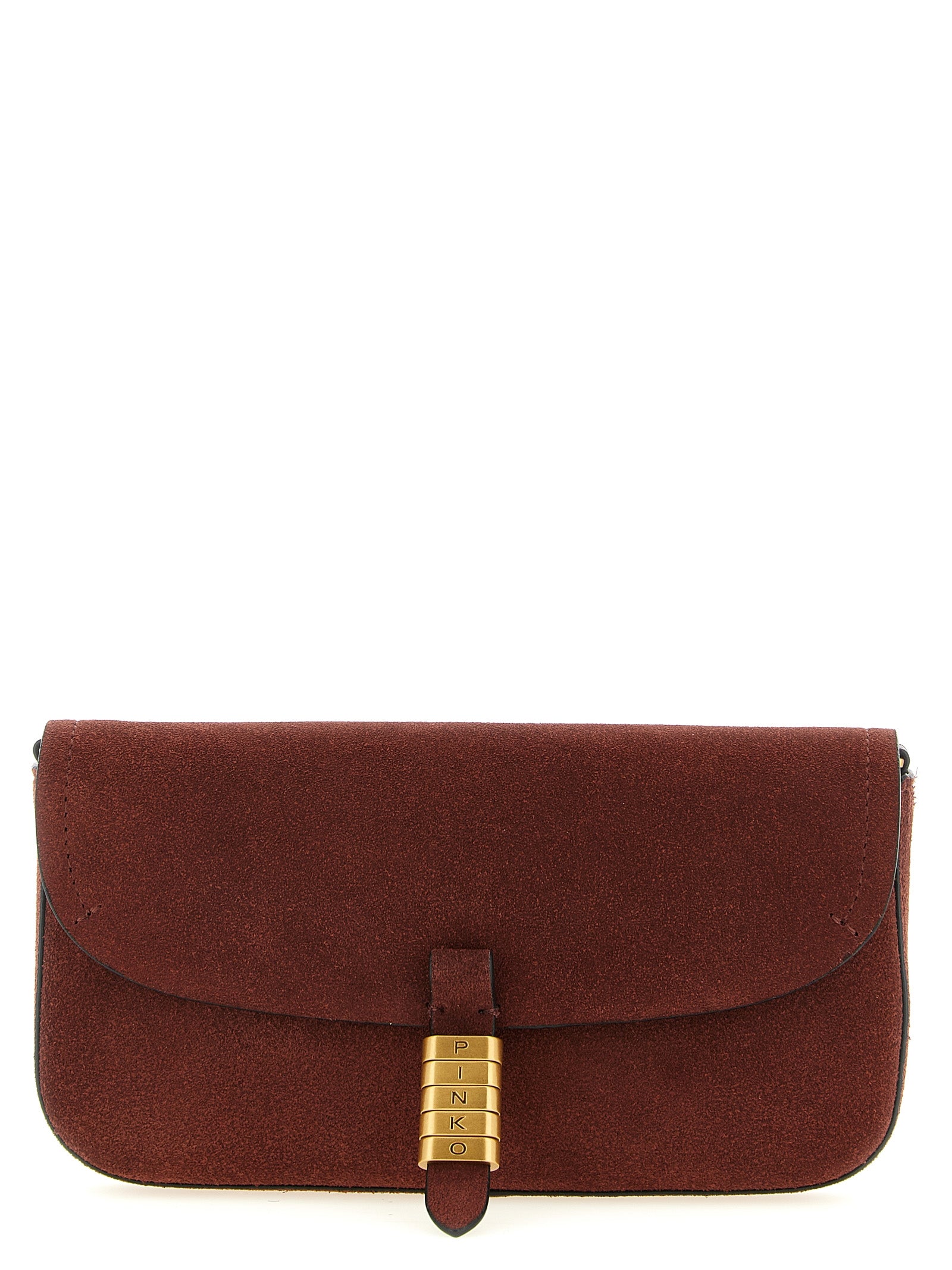 PINKO Bordeaux Cow Leather Shoulder Bag