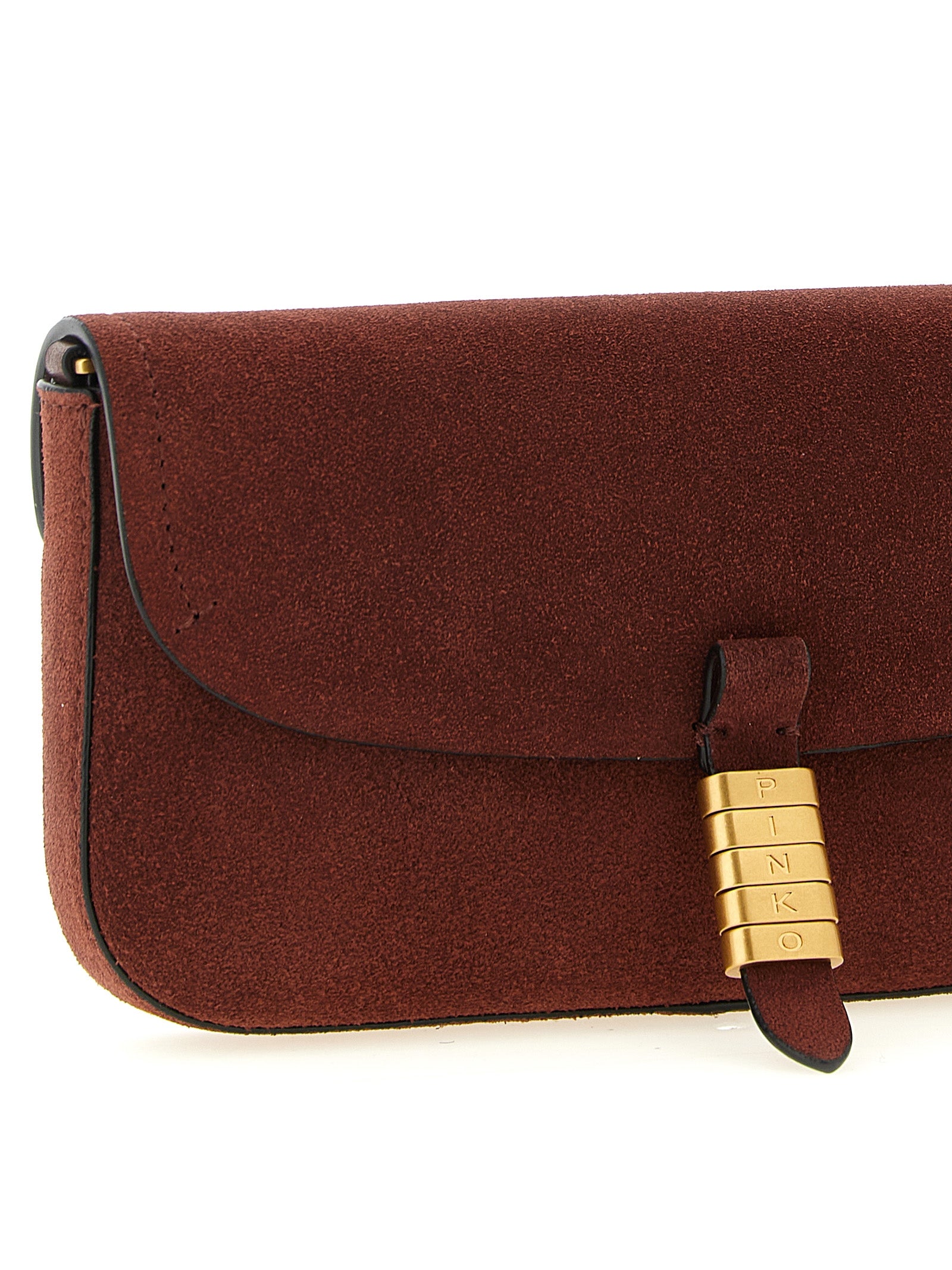 PINKO Bordeaux Cow Leather Shoulder Bag