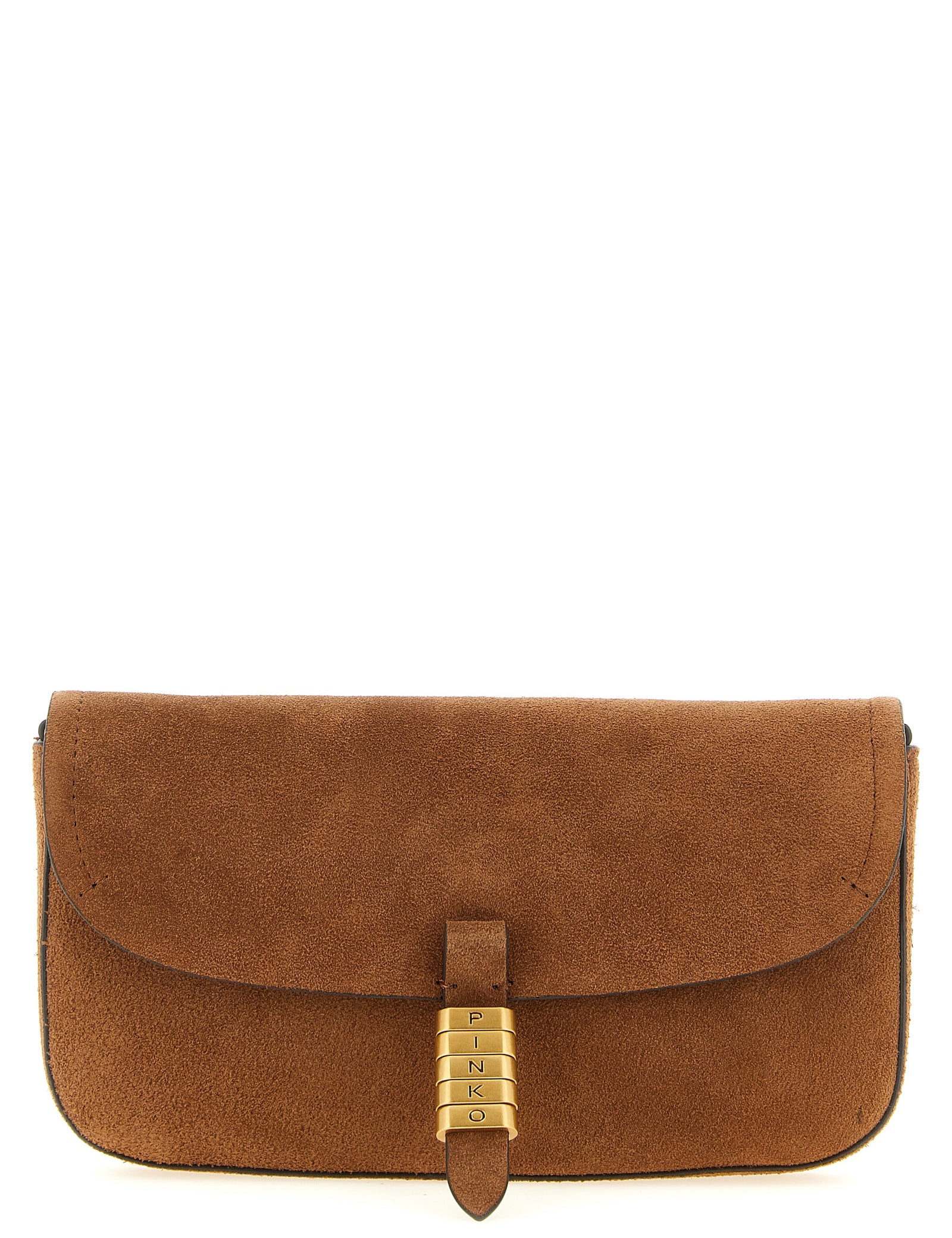 PINKO Brown Suede Shoulder Bag