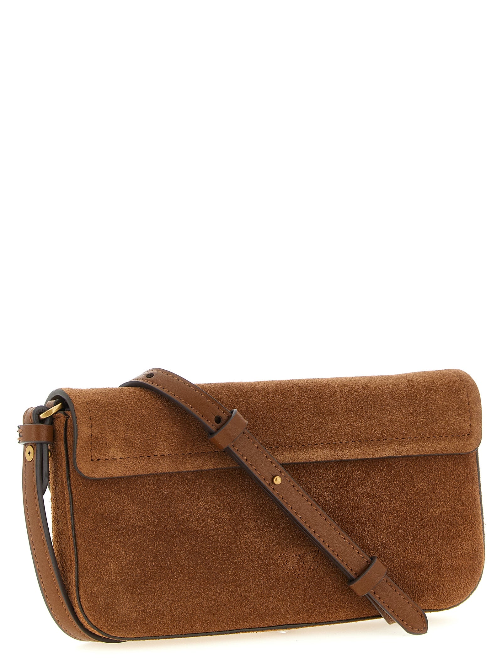 PINKO Brown Suede Shoulder Bag