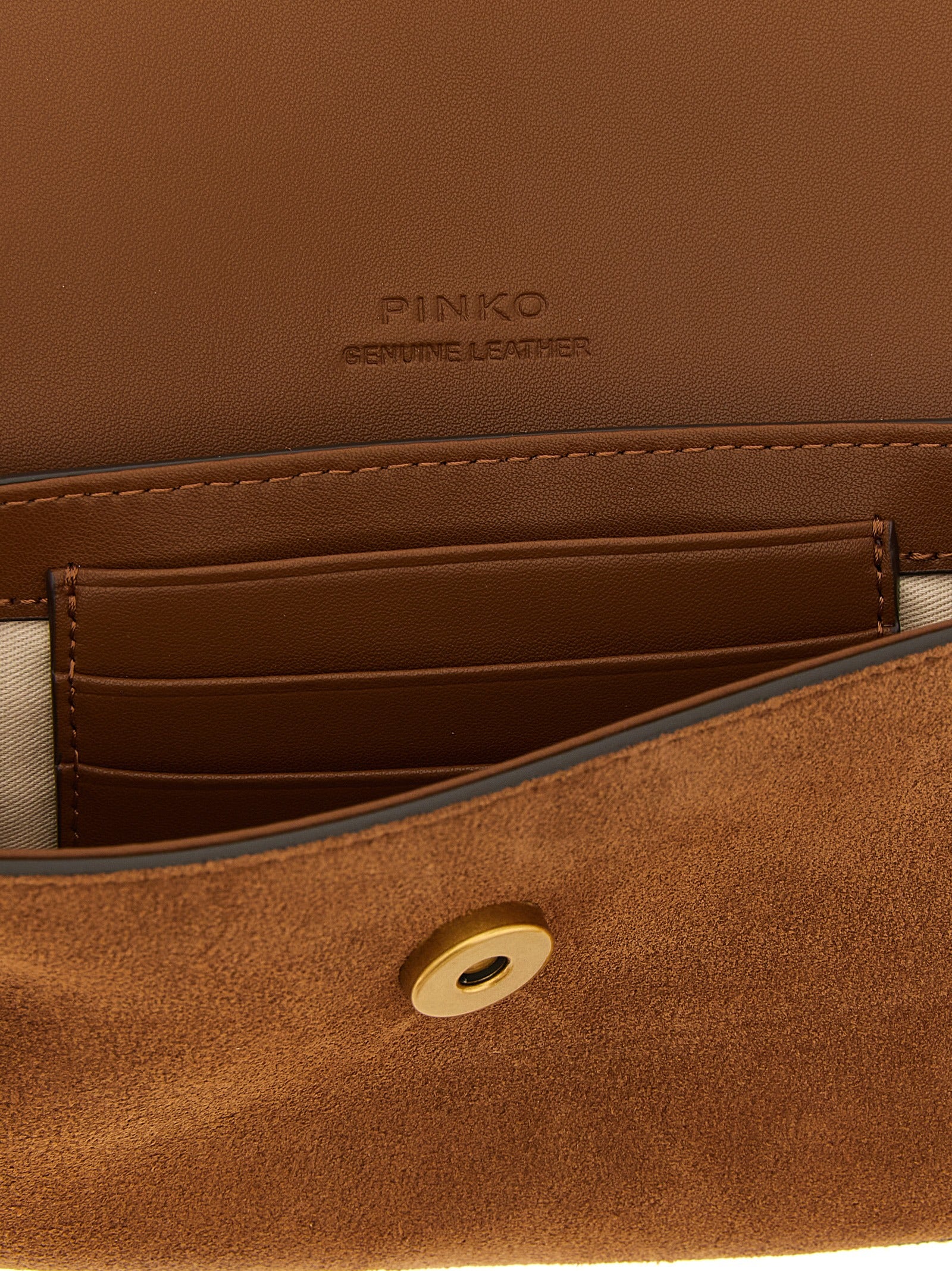 PINKO Brown Suede Shoulder Bag