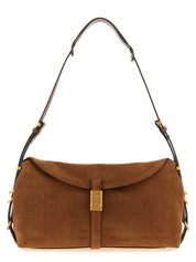 PINKO Brown Suede Shoulder Bag