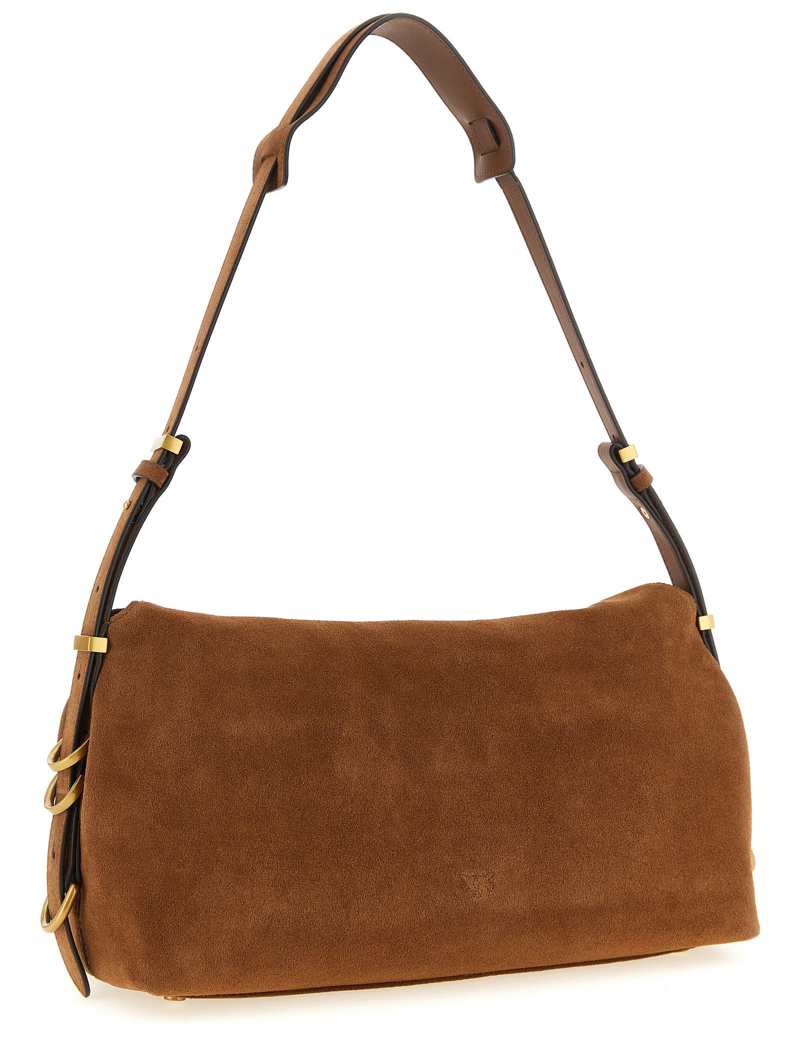 PINKO Brown Suede Shoulder Bag