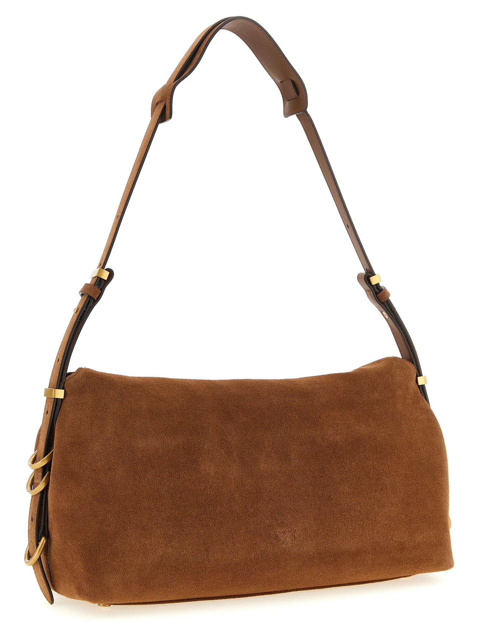 PINKO Brown Suede Shoulder Bag