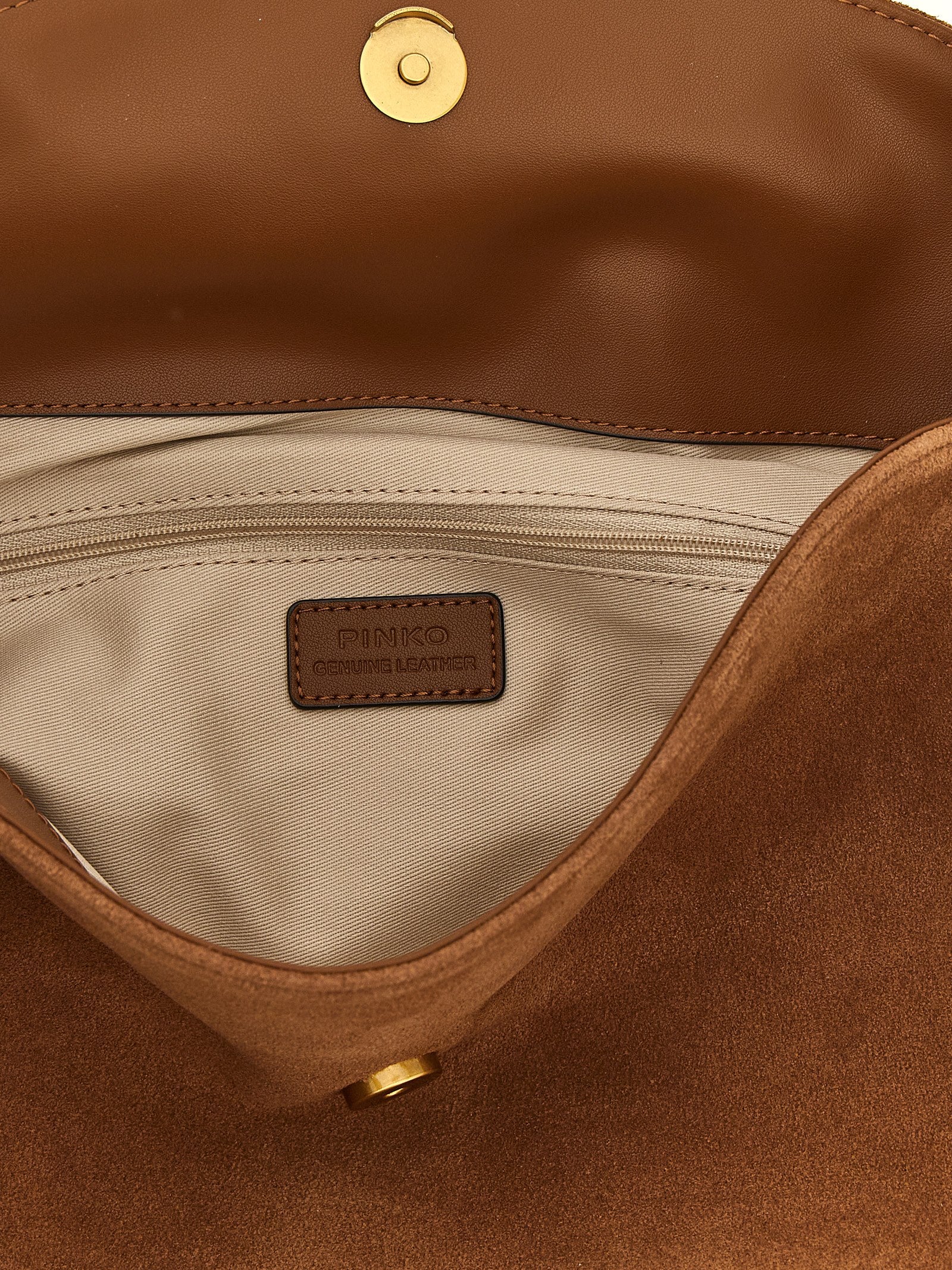 PINKO Brown Suede Shoulder Bag