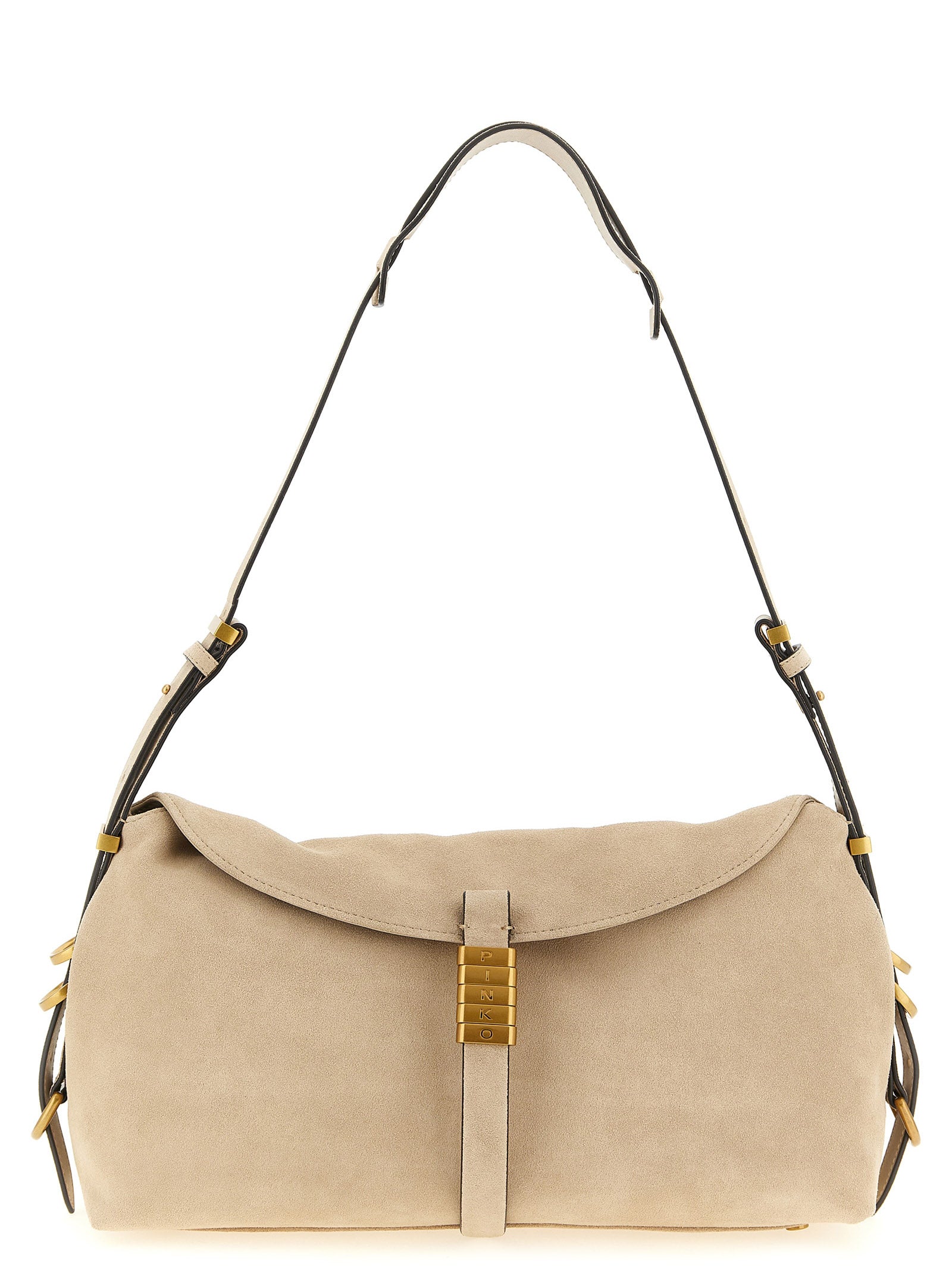 PINKO Beige Cow Leather Shoulder Bag