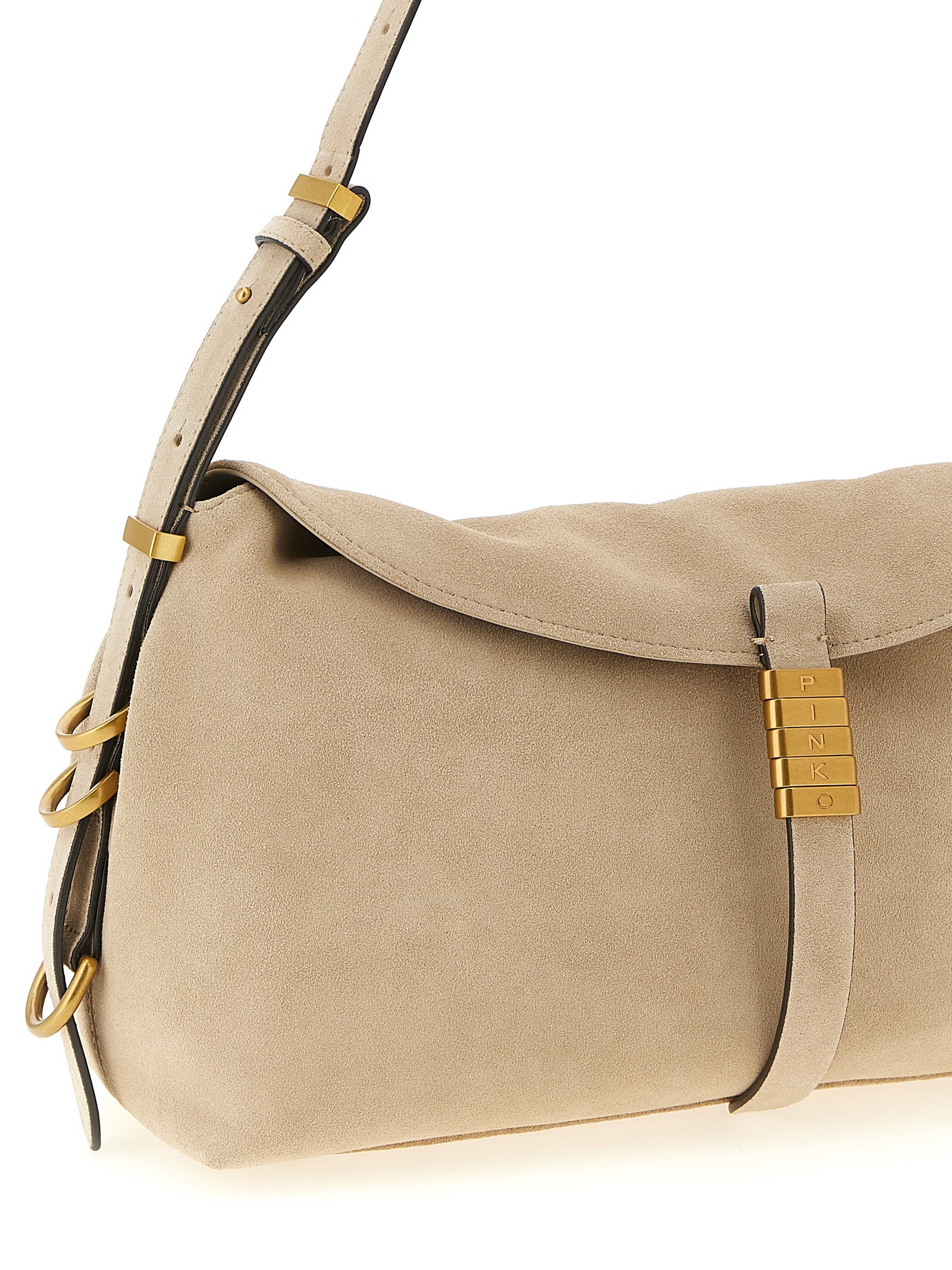 PINKO Beige Cow Leather Shoulder Bag