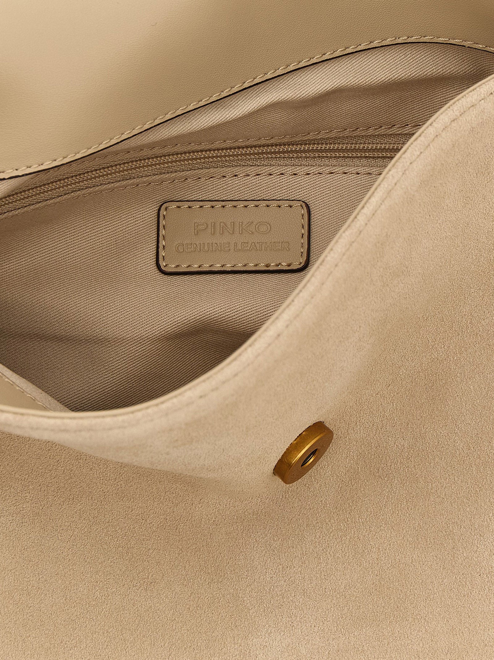PINKO Beige Cow Leather Shoulder Bag
