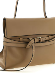 Moschino Beige Napa Leather Shoulder Bag