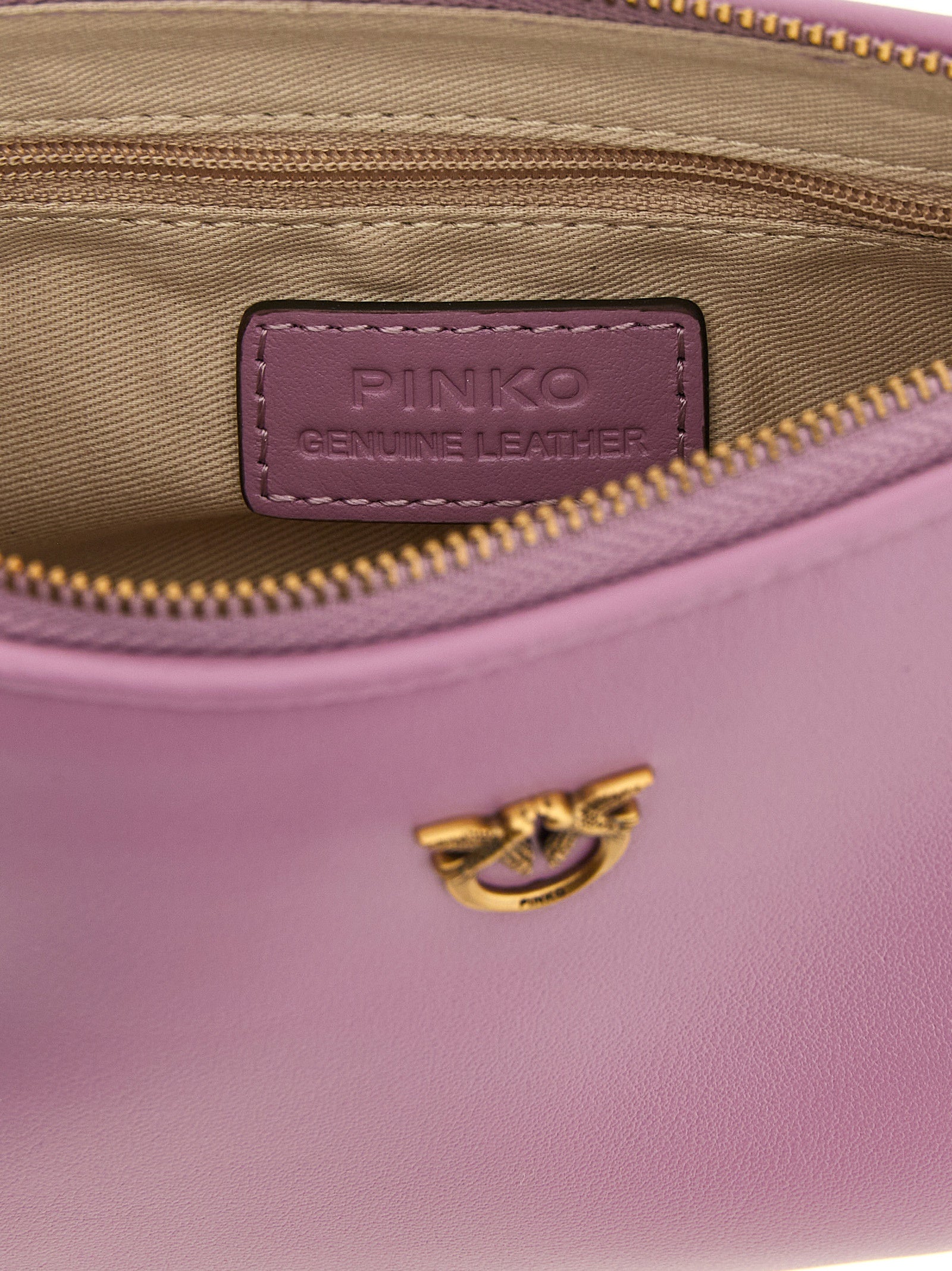 PINKO Pink Cow Leather Mini Crossbody Bag