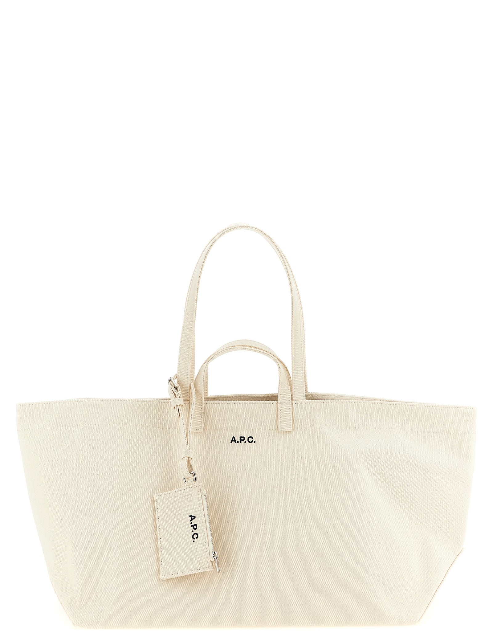 A.P.C. Beige Cotton Canvas Tote Bag