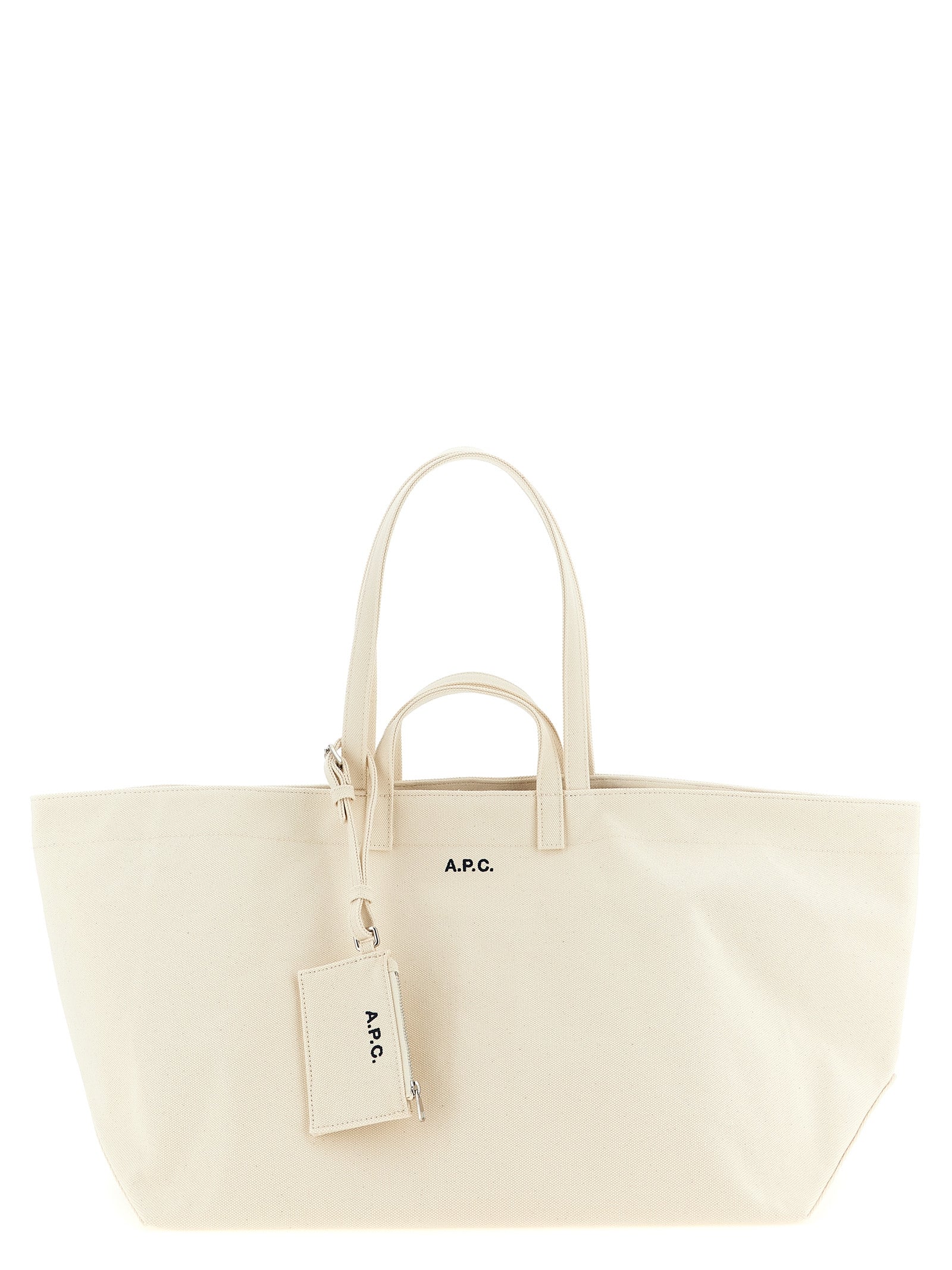 A.P.C. Beige Cotton Canvas Tote Bag