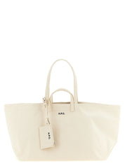 A.P.C. Beige Cotton Canvas Tote Bag