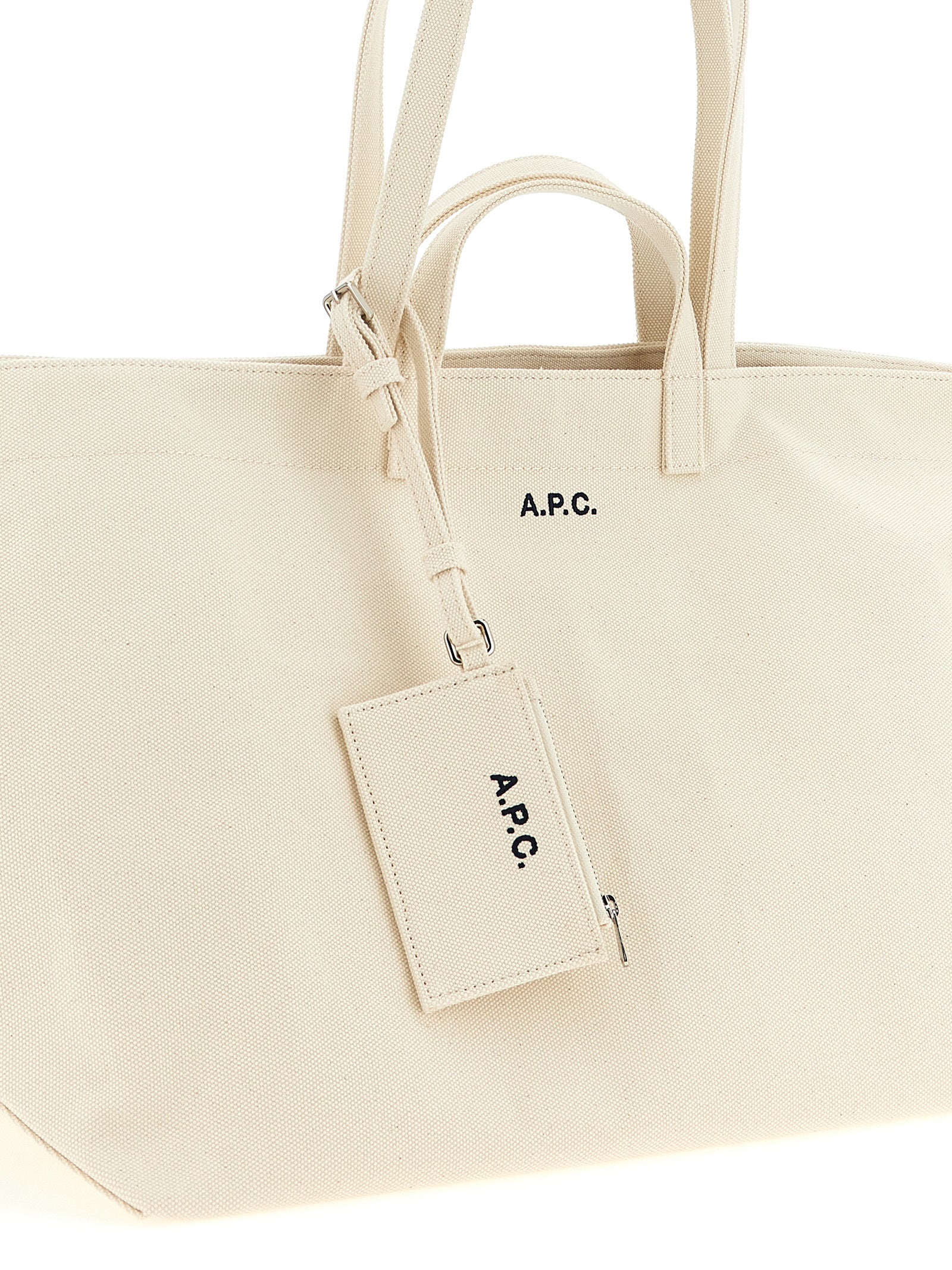 A.P.C. Beige Cotton Canvas Tote Bag