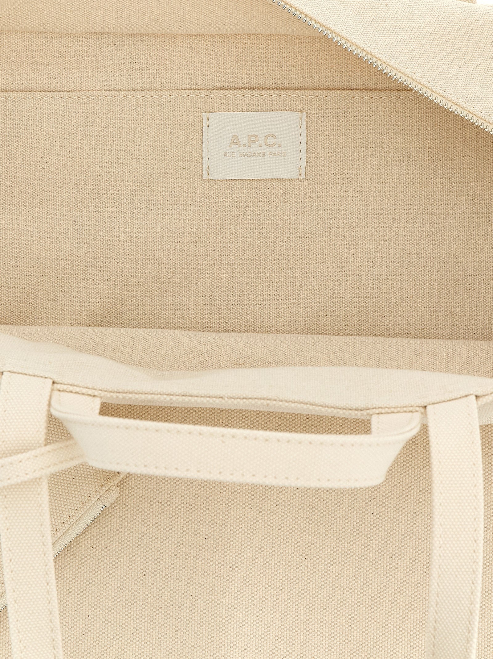 A.P.C. Beige Cotton Canvas Tote Bag