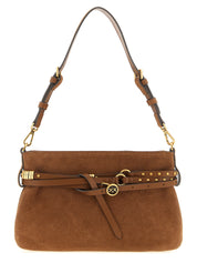PINKO Brown Lamb Leather Mini Shoulder Bag