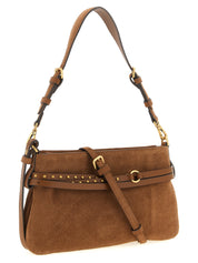 PINKO Brown Lamb Leather Mini Shoulder Bag