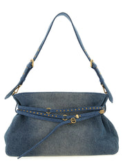 PINKO Blue Delavé Denim Shoulder Bag