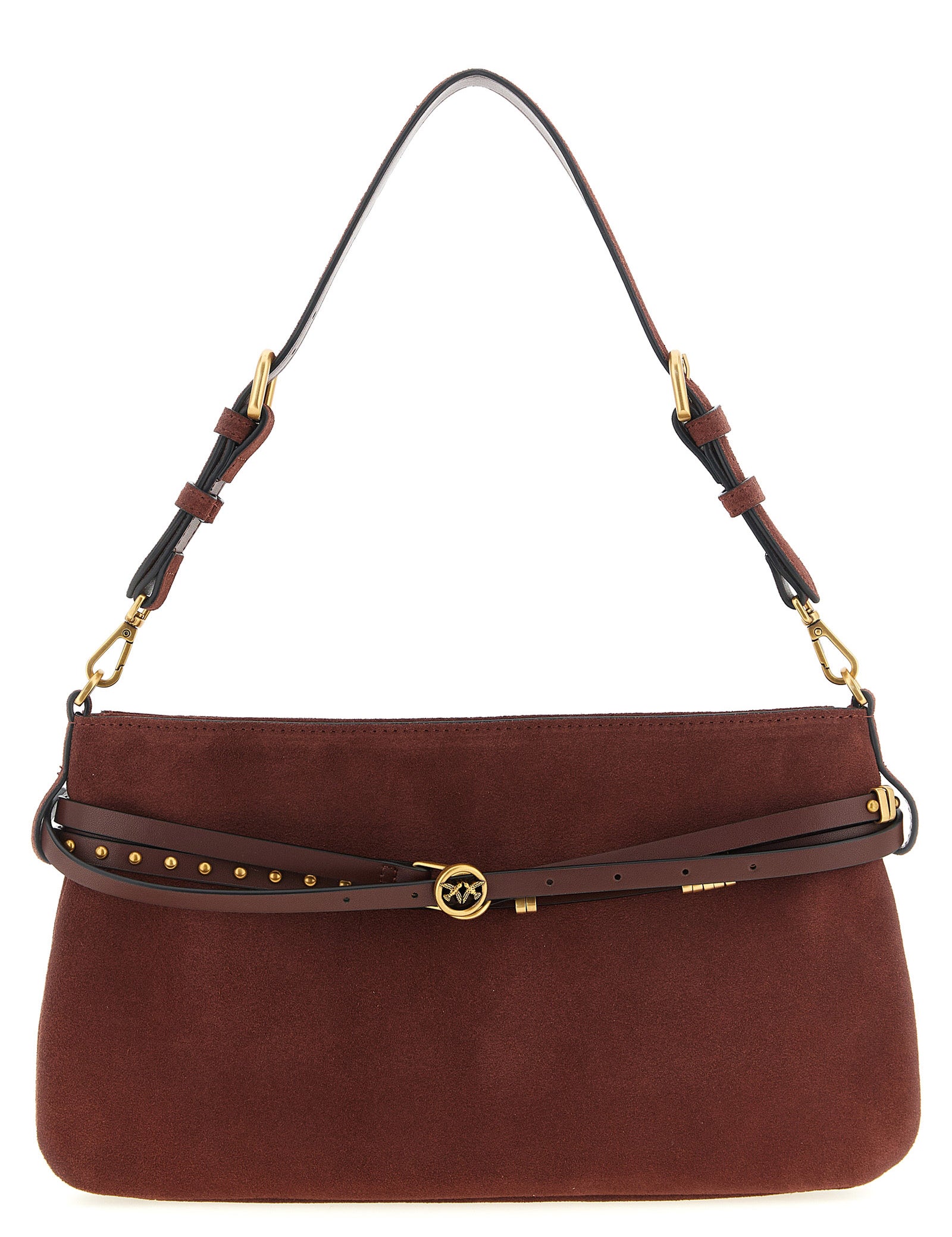 PINKO Bordeaux Cowhide Shoulder Bag