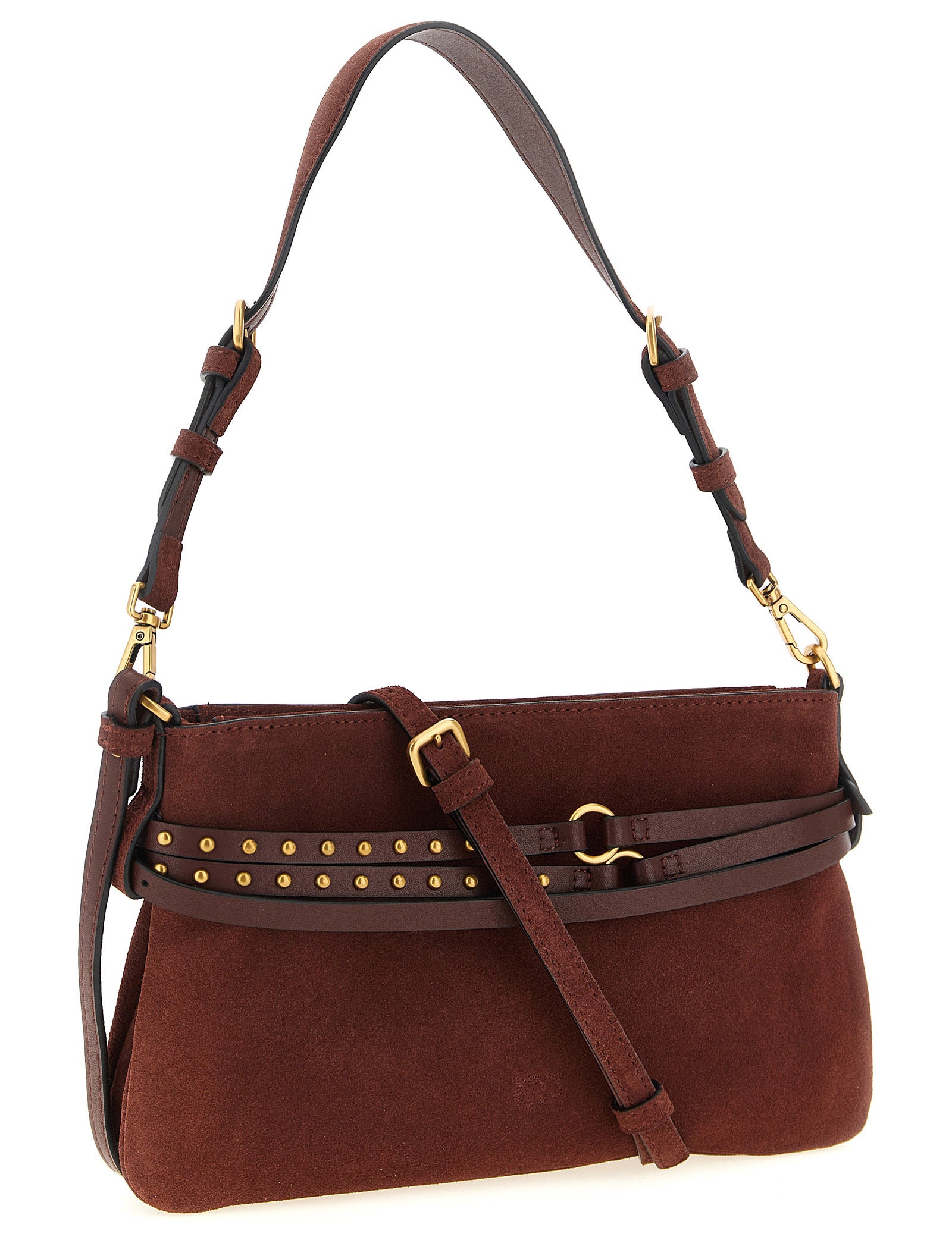 PINKO Bordeaux Lamb Leather Shoulder Bag