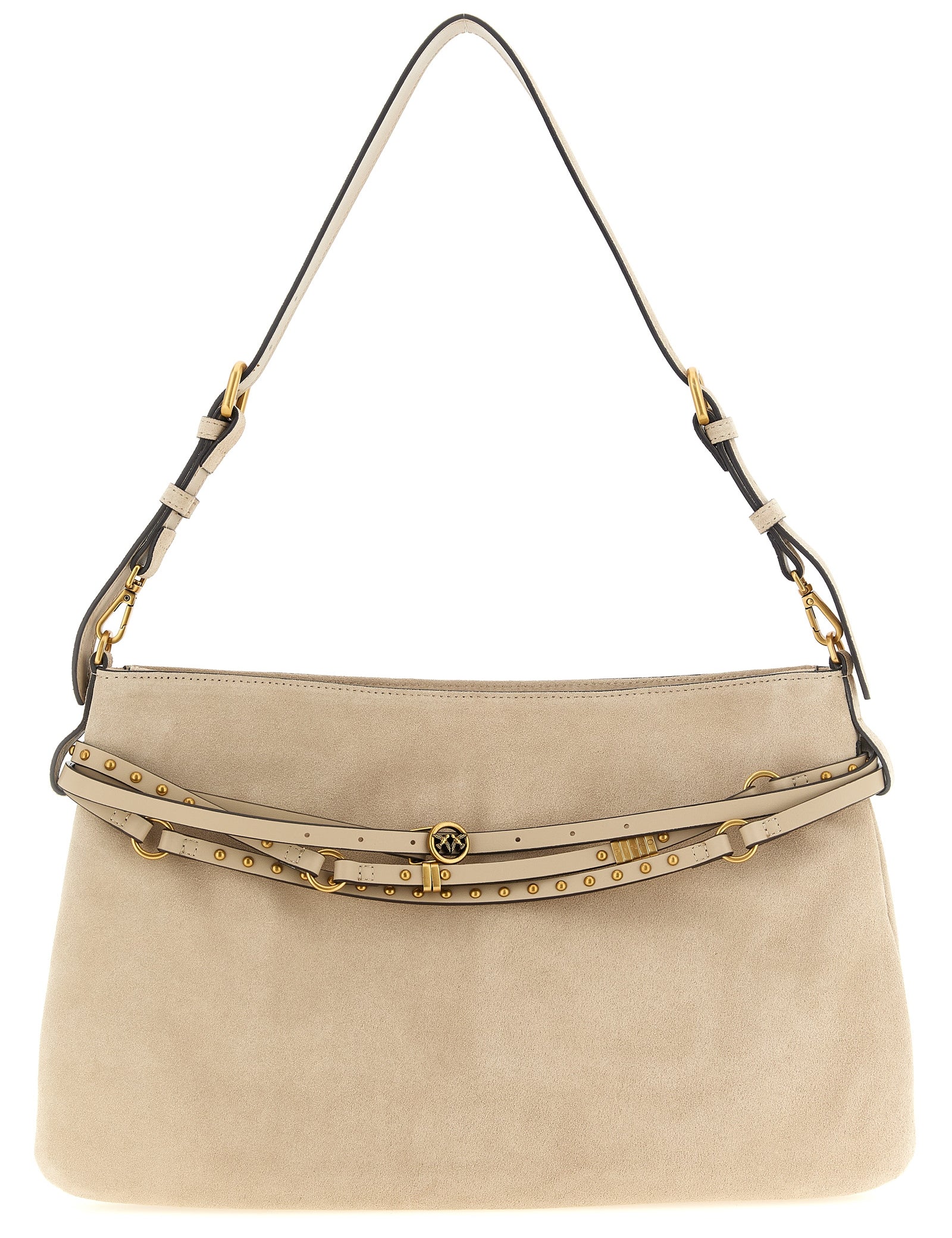 PINKO Beige Cow Leather Shoulder Bag
