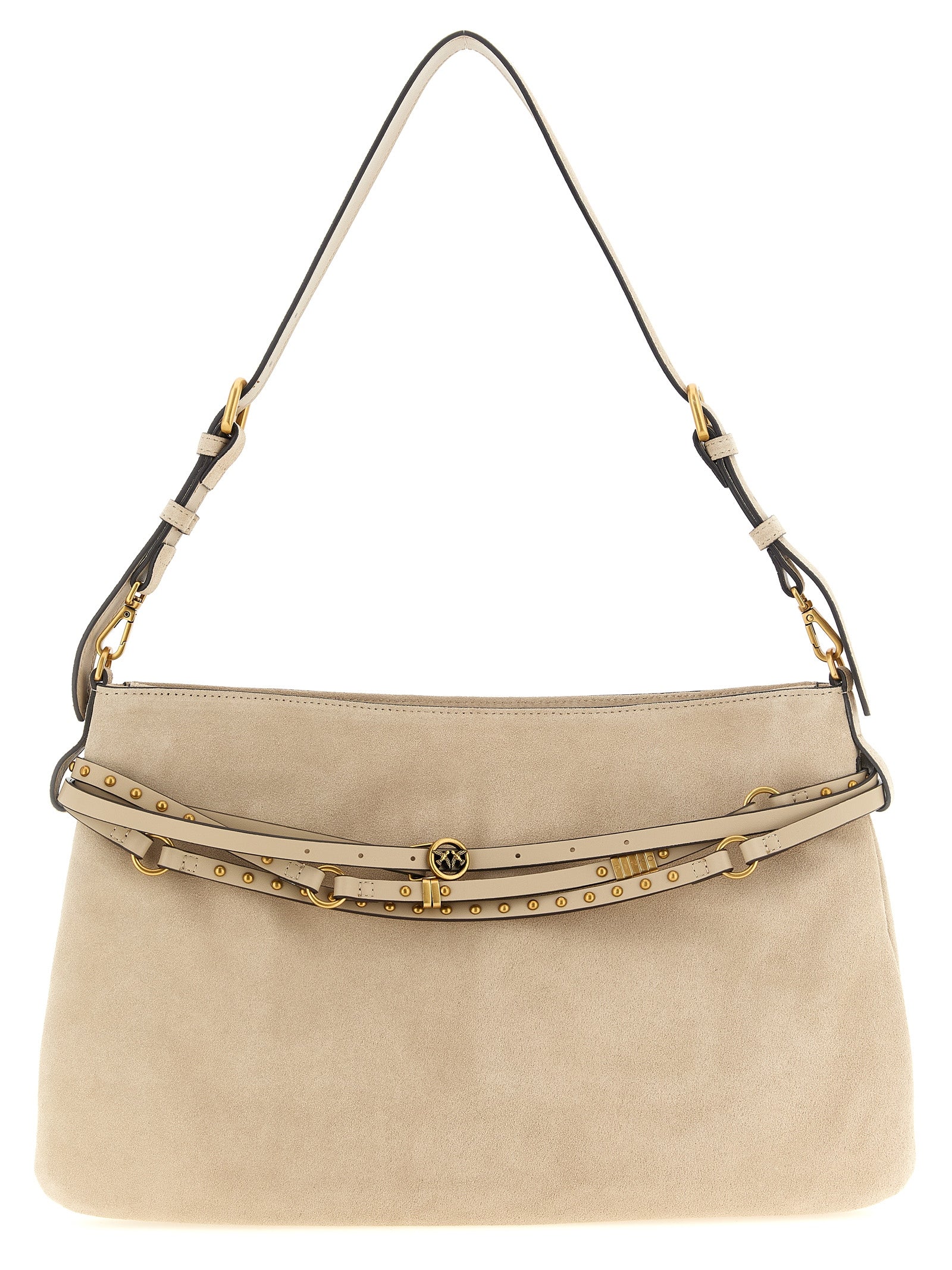 PINKO Beige Cow Leather Shoulder Bag