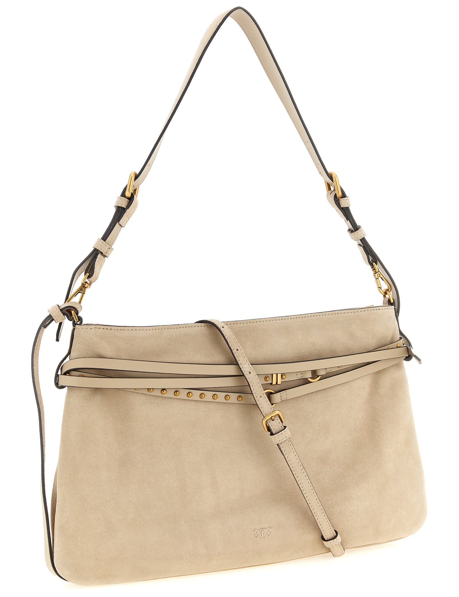 PINKO Beige Cow Leather Shoulder Bag
