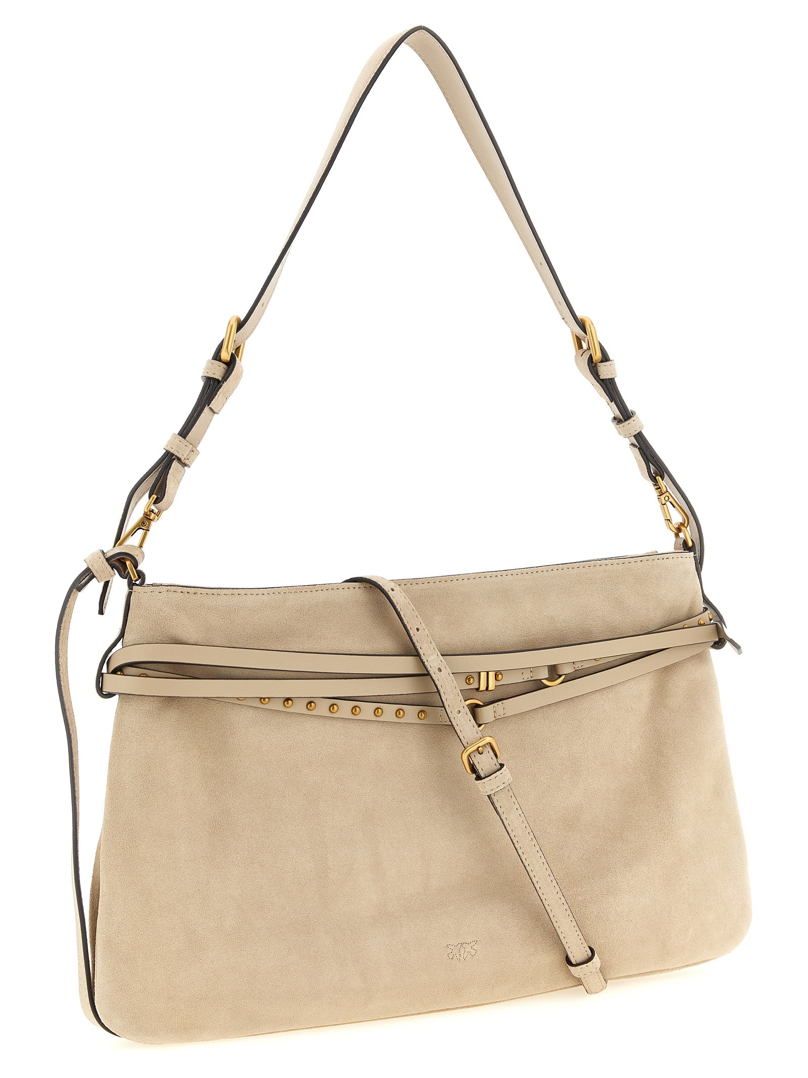 PINKO Beige Cow Leather Shoulder Bag