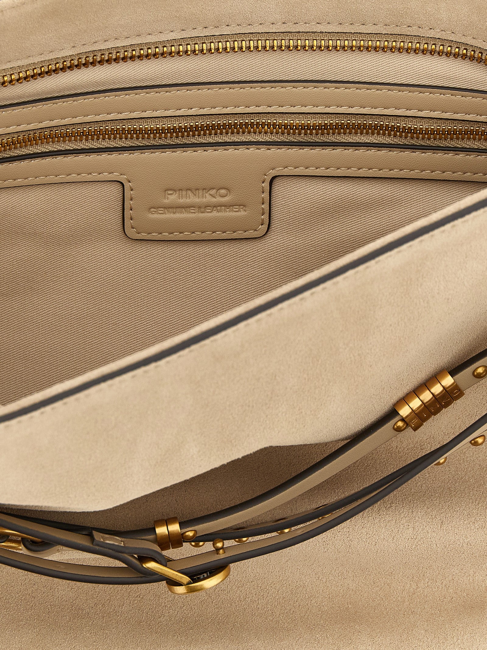 PINKO Beige Cow Leather Shoulder Bag