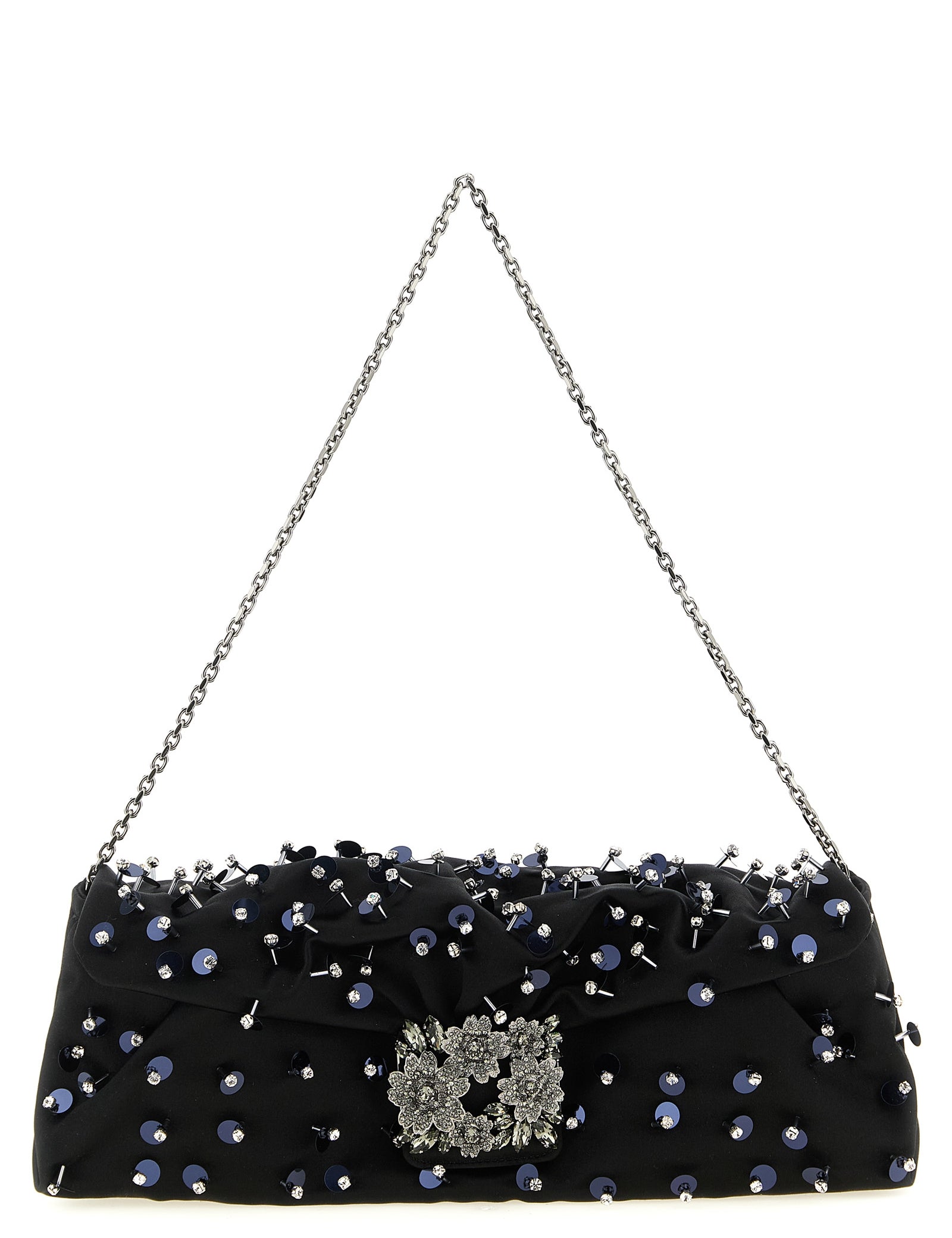 Roger Vivier Black Viscose Clutch Bag