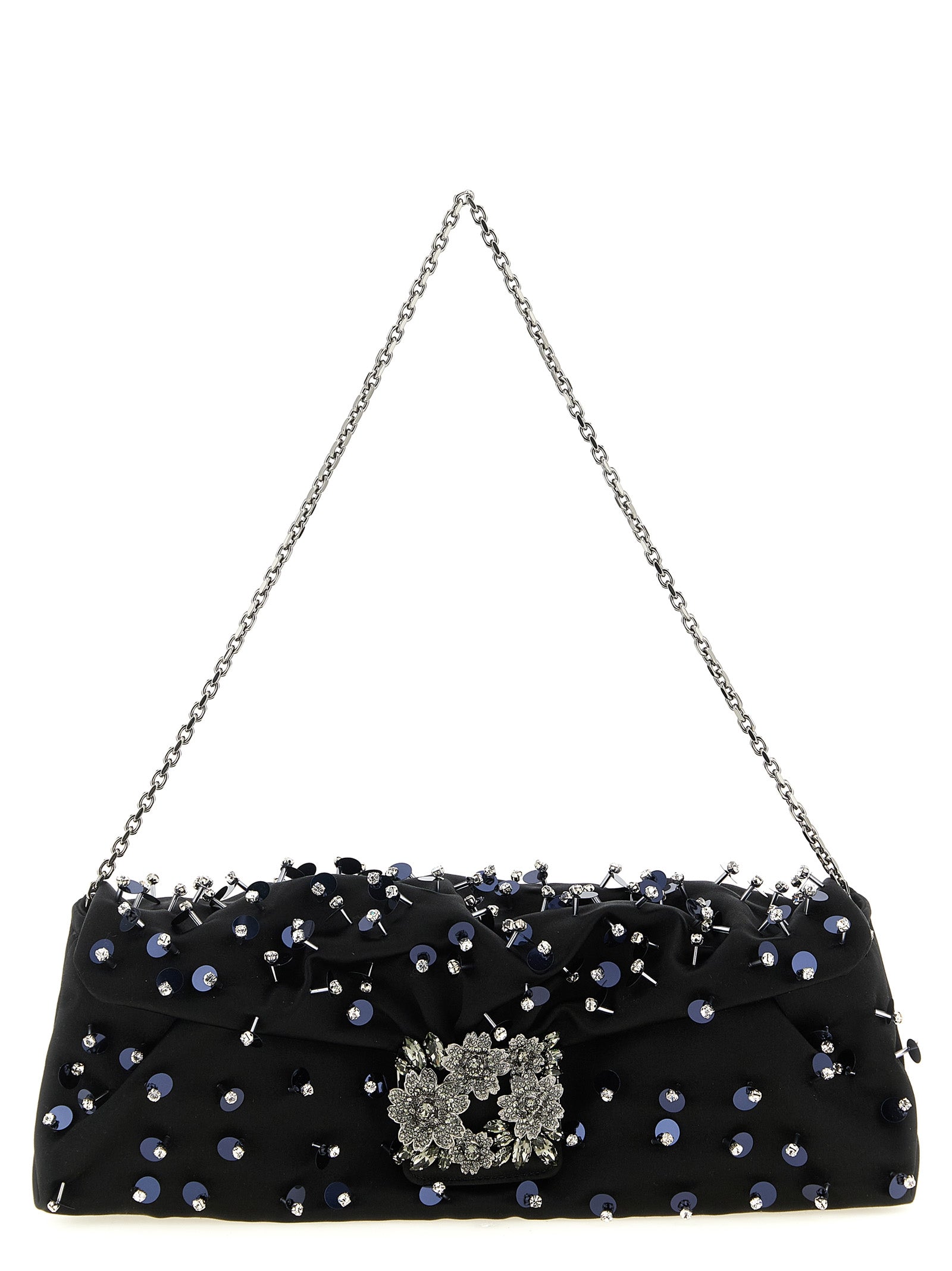 Roger Vivier Black Viscose Clutch Bag