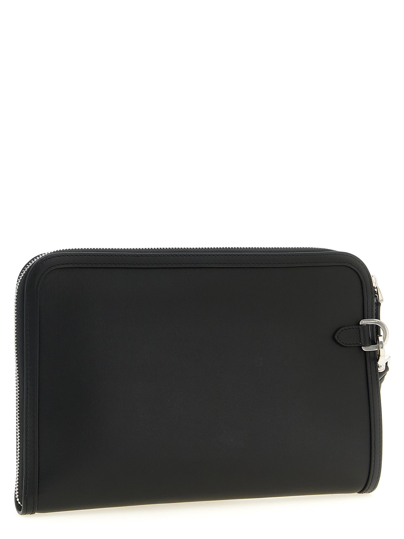 Dolce & Gabbana White/Black Calfskin Clutch Bag