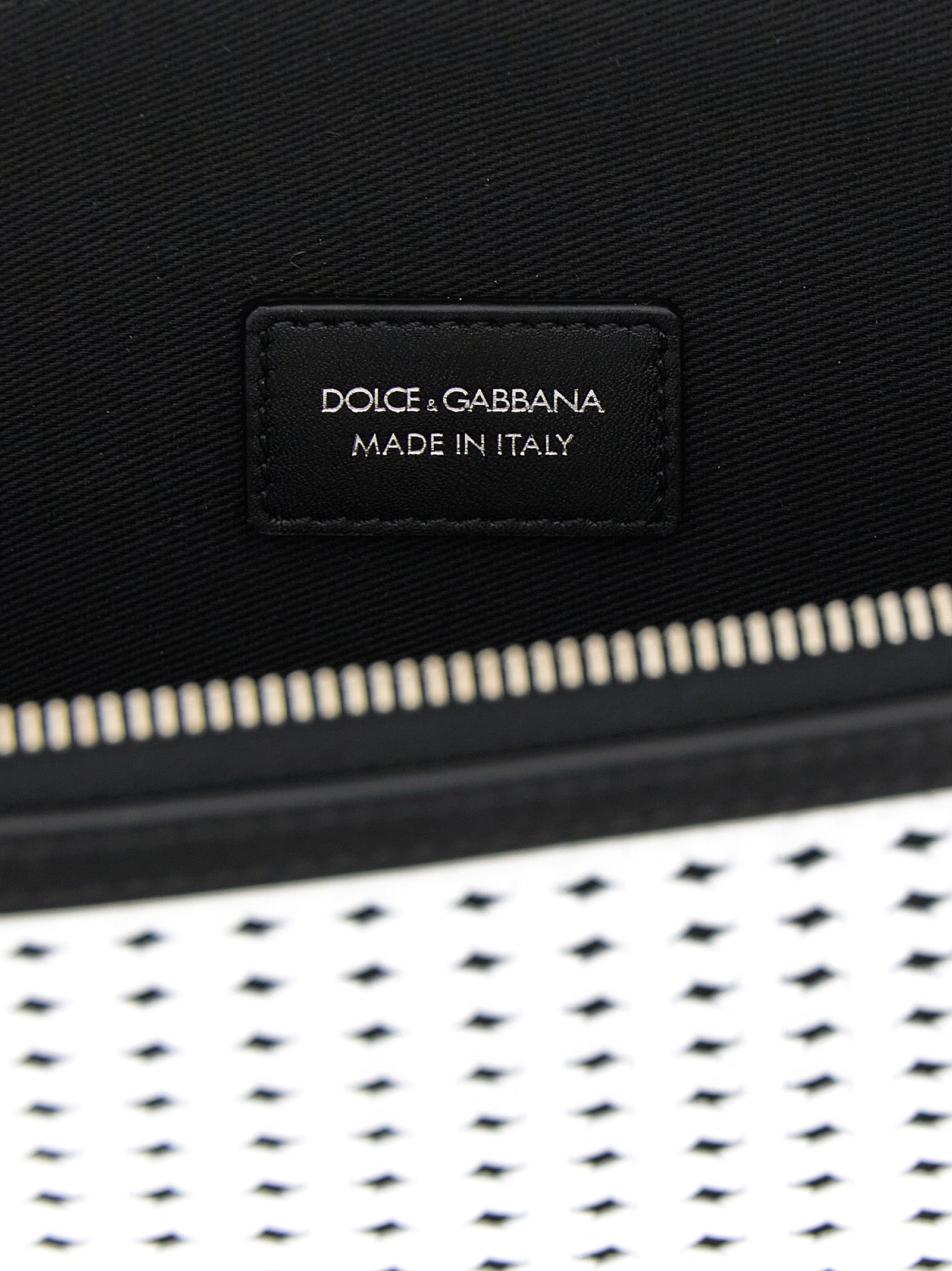 Dolce & Gabbana White/Black Calfskin Clutch Bag