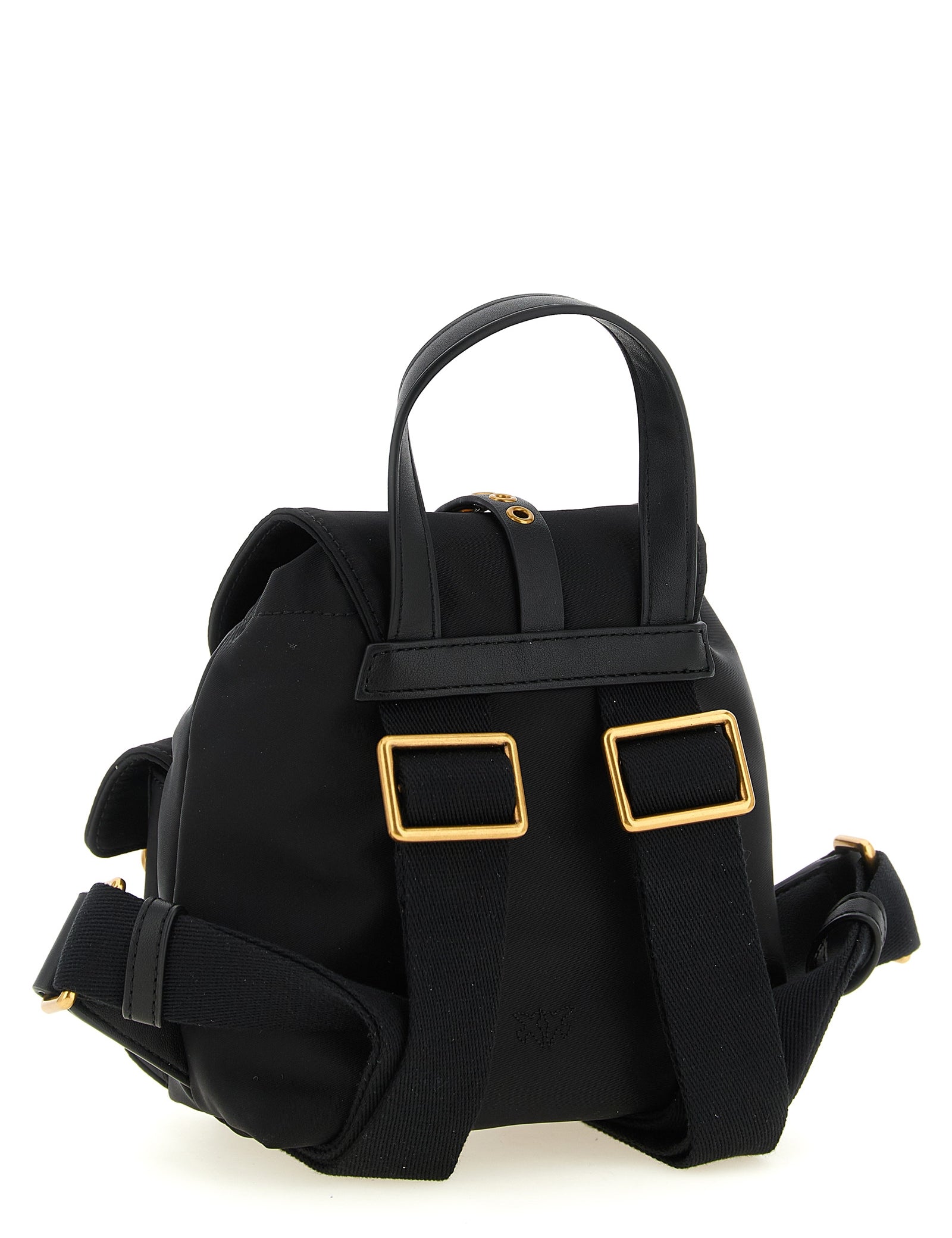 PINKO Black Polyamide Mini Backpack