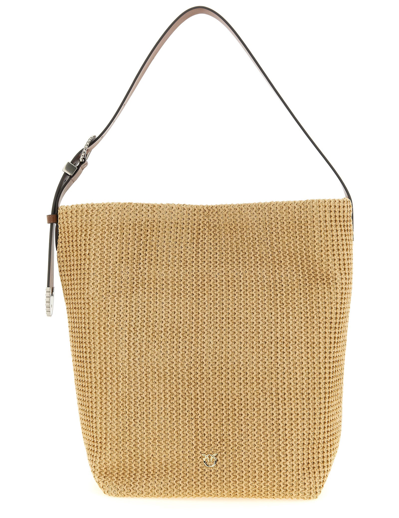 PINKO Beige Cowhide Bucket Bag