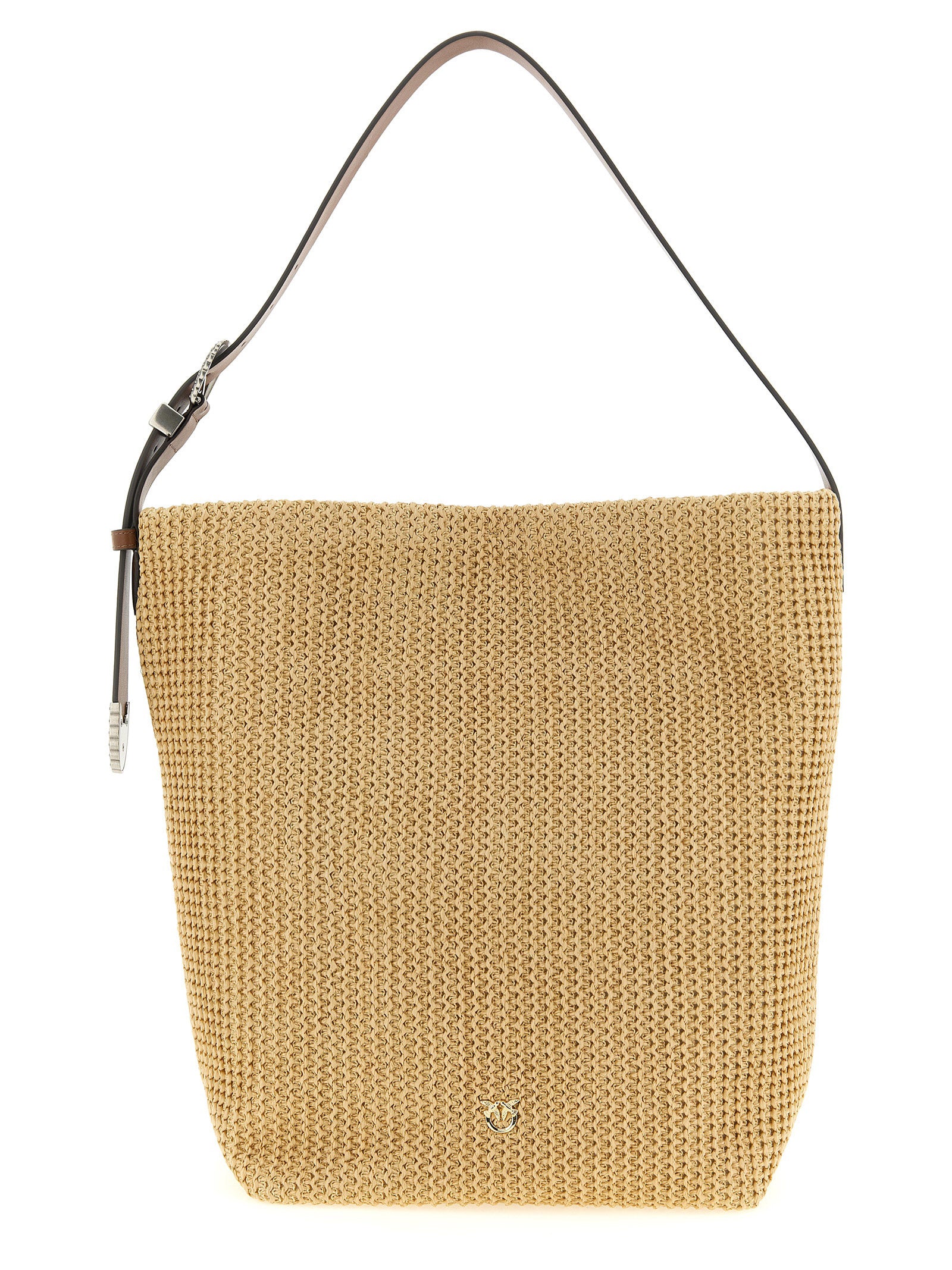 PINKO Beige Cowhide Bucket Bag