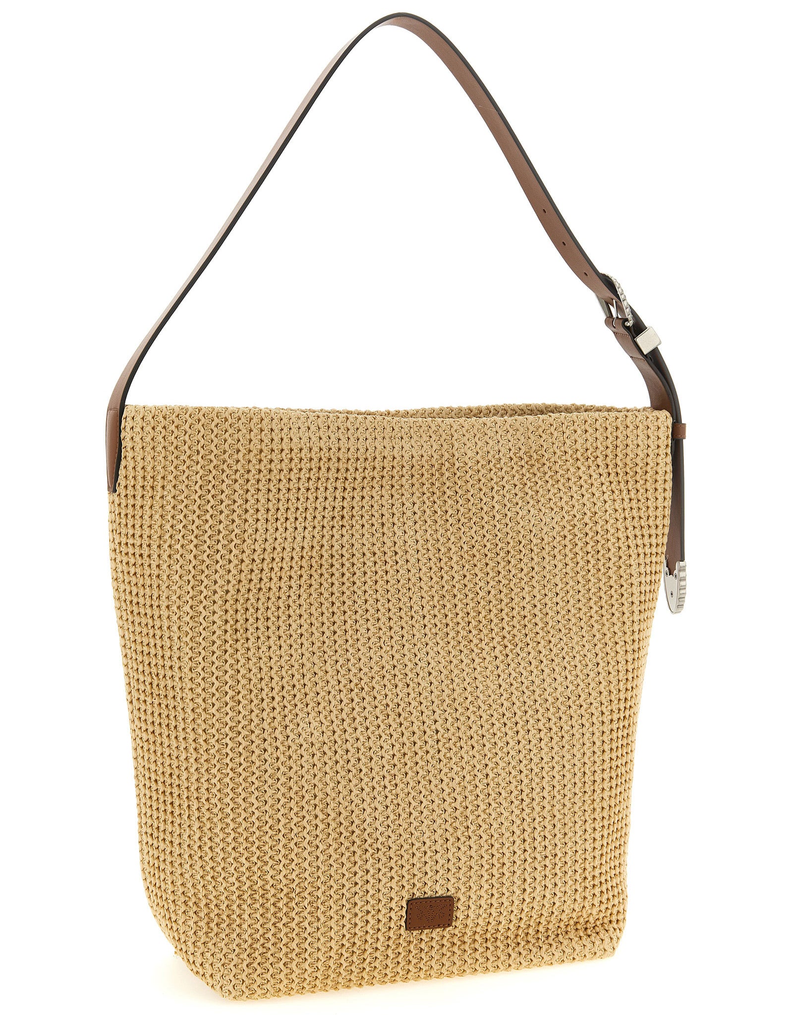 PINKO Beige Cowhide Bucket Bag