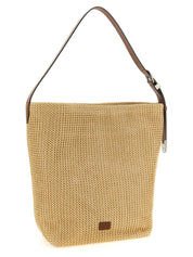PINKO Beige Cowhide Bucket Bag