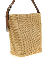 PINKO Beige Cowhide Bucket Bag