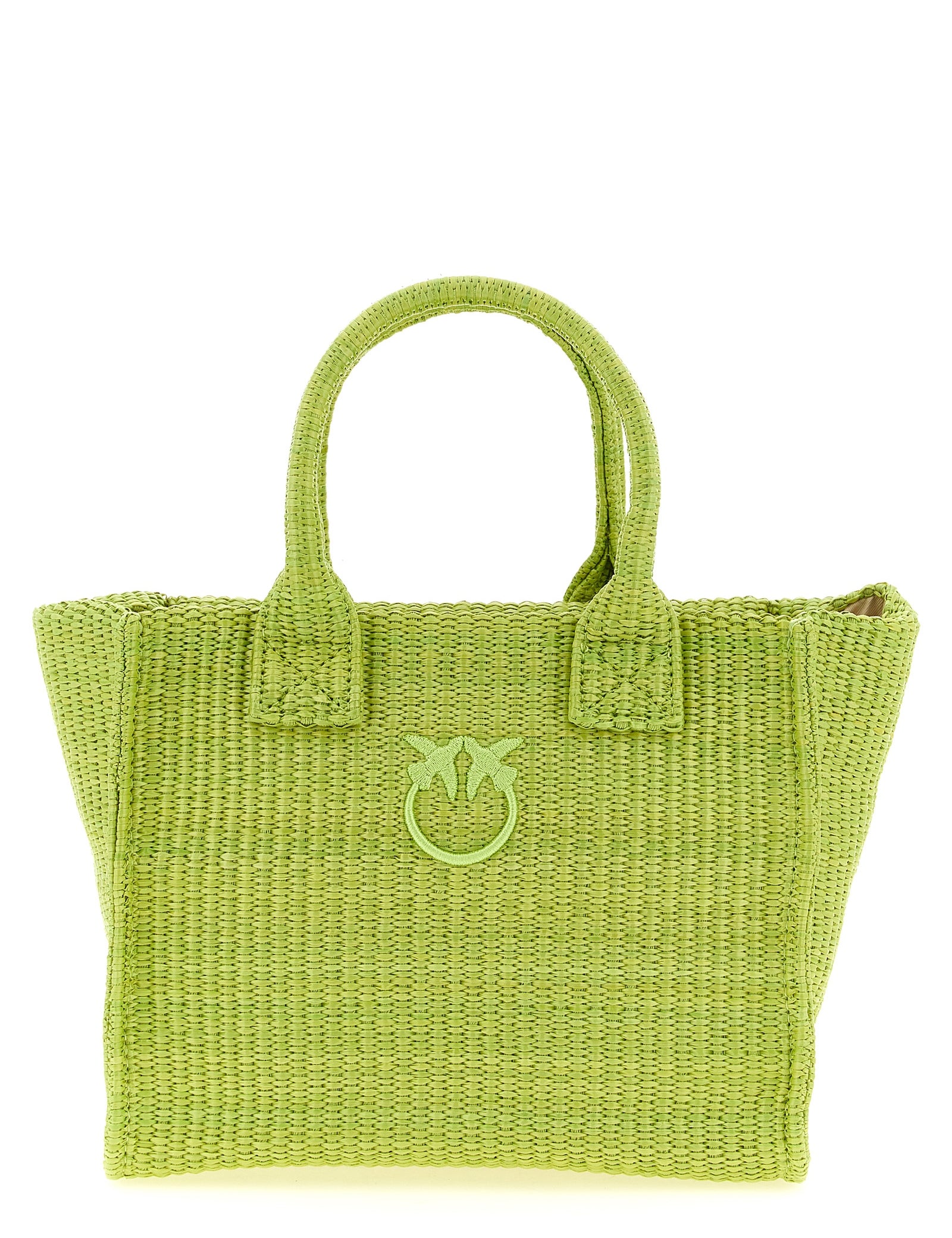 PINKO Green Bicolor Polypropylene Mini Shopping Bag