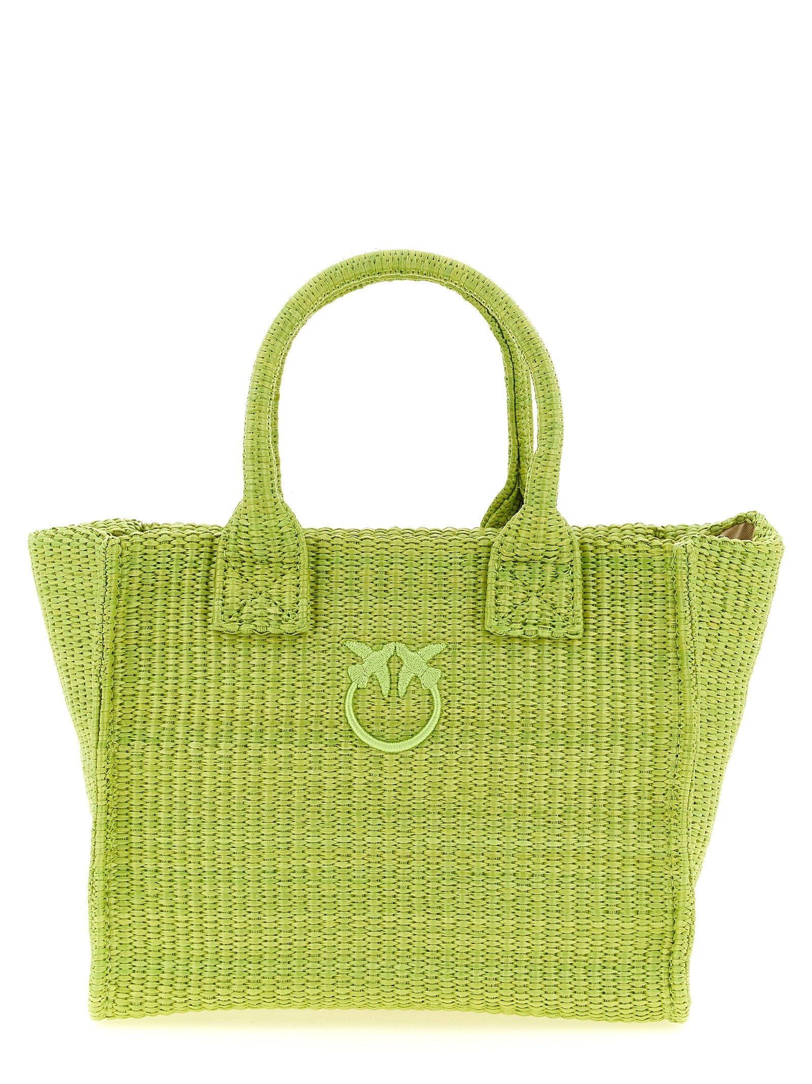 PINKO Green Bicolor Polypropylene Mini Shopping Bag